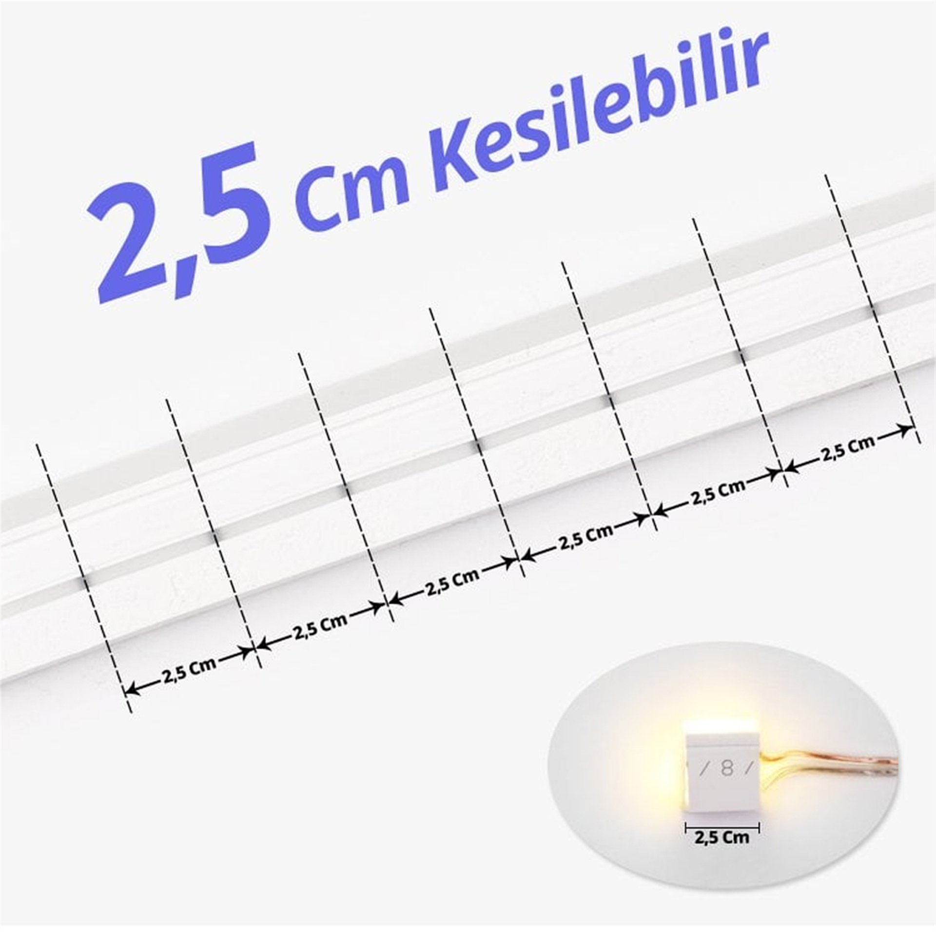 Powermaster PowerMaster PM-5286 Silikon Kaplama 12 Volt 100 Metre Mavi Neon Led Şerit Aydınlatma - Neon Şerit Led