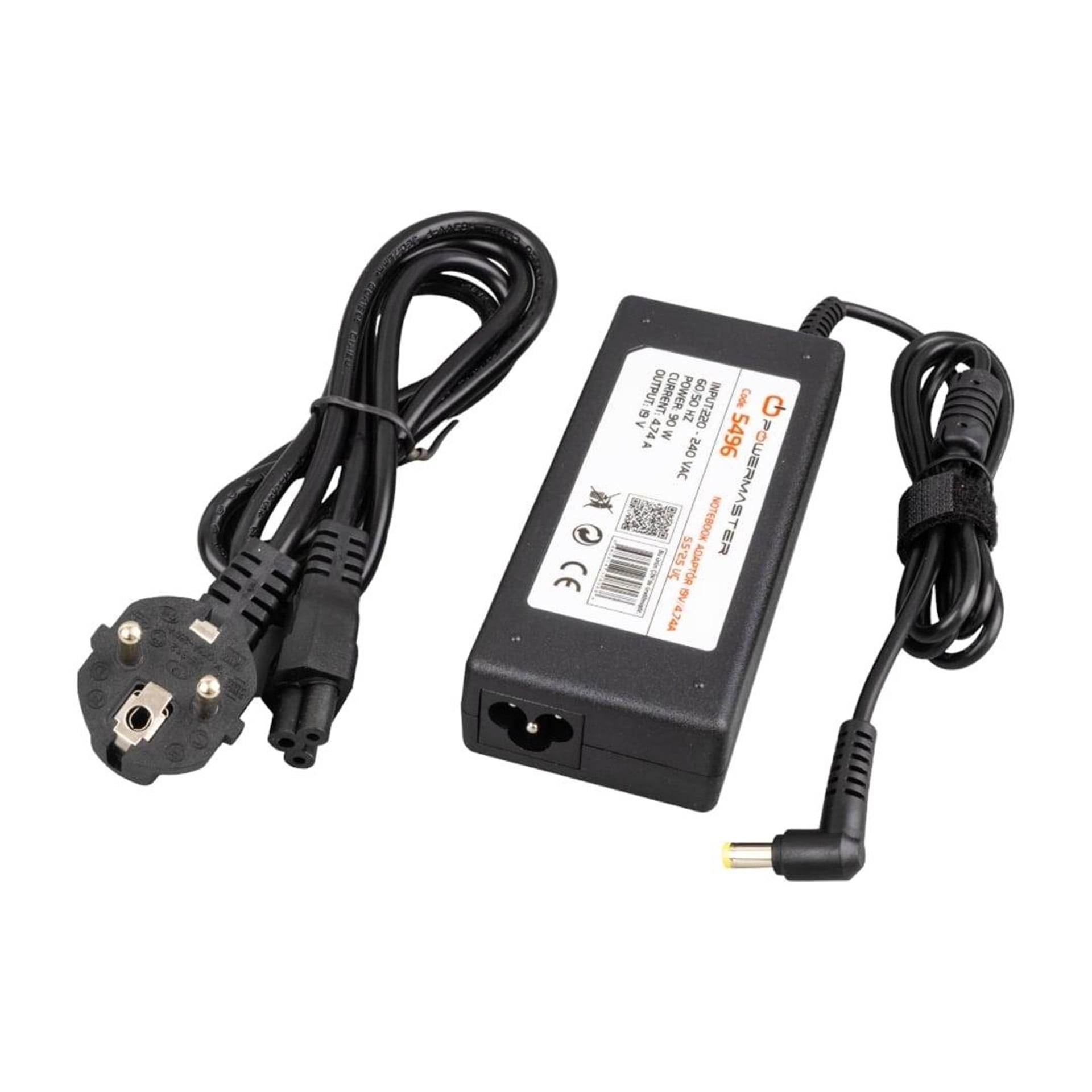 Powermaster Powermaster PM-5496 19 Volt - 4.74 Amper 5.5*2.5 Mm Uçlu Adaptör (Toshiba Notebook - Hp Notebook) - Laptop Adaptörleri