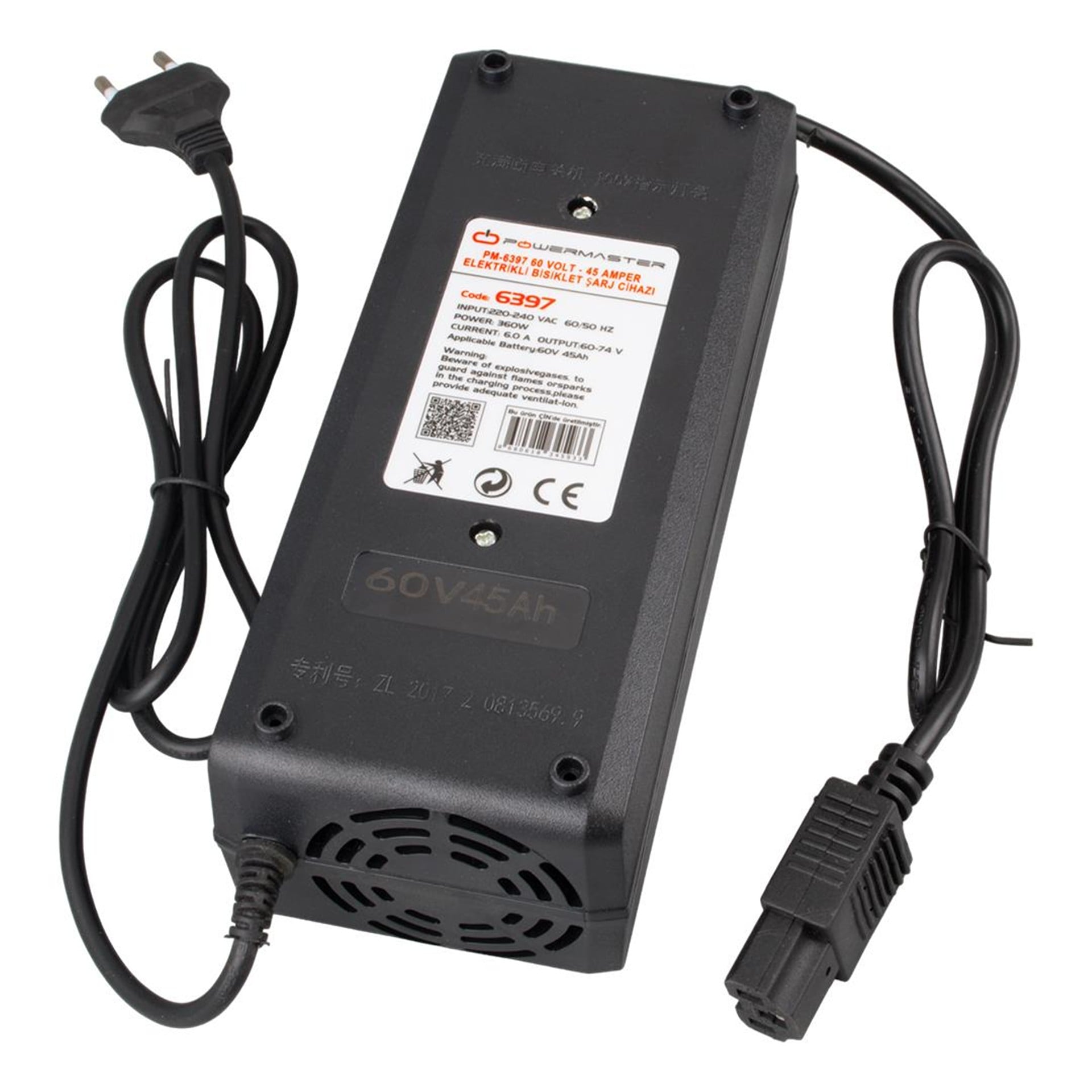 Powermaster Powermaster PM-6397 60 Volt - 45 Amper Elektrikli Bisiklet Şarj Cihazı - Elektrikli Bisiklet Şarj Cihazı