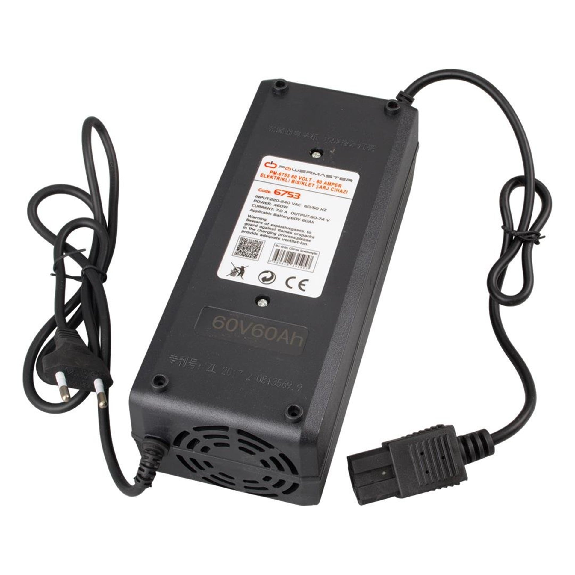 Powermaster Powermaster PM-6753 60 Volt - 60 Amper Elektrikli Bisiklet Şarj Cihazı - Elektrikli Bisiklet Şarj Cihazı