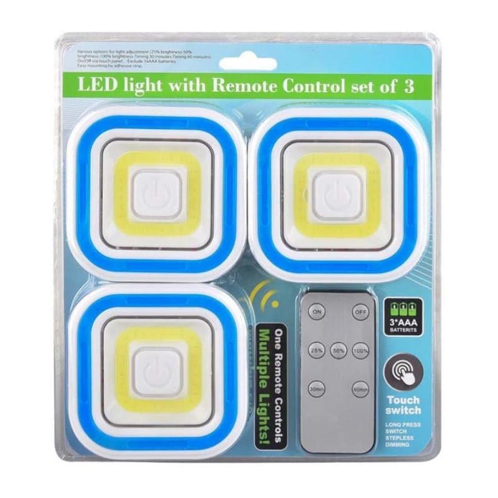 Powermaster Powermaster PM-6936 Cob Ledli Pilli Uzaktan Kumandalı Üçlü Lamba - Ledli Lambalar