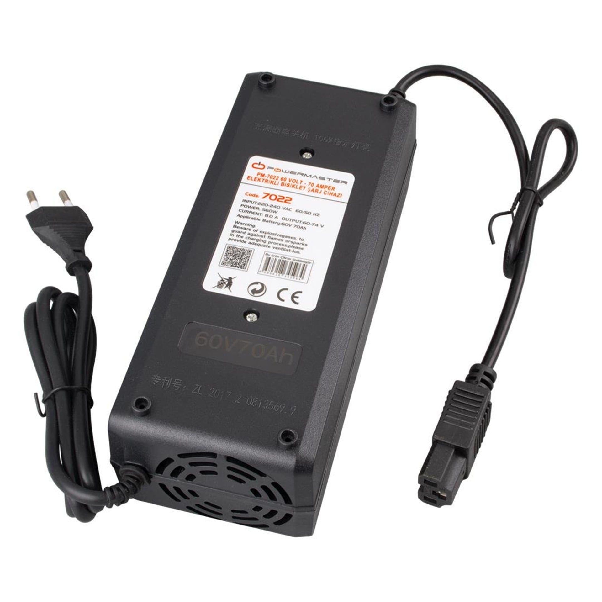 Powermaster Powermaster PM-7022 60 Volt - 70 Amper Elektrikli Bisiklet Şarj Cihazı - Elektrikli Bisiklet Şarj Cihazı