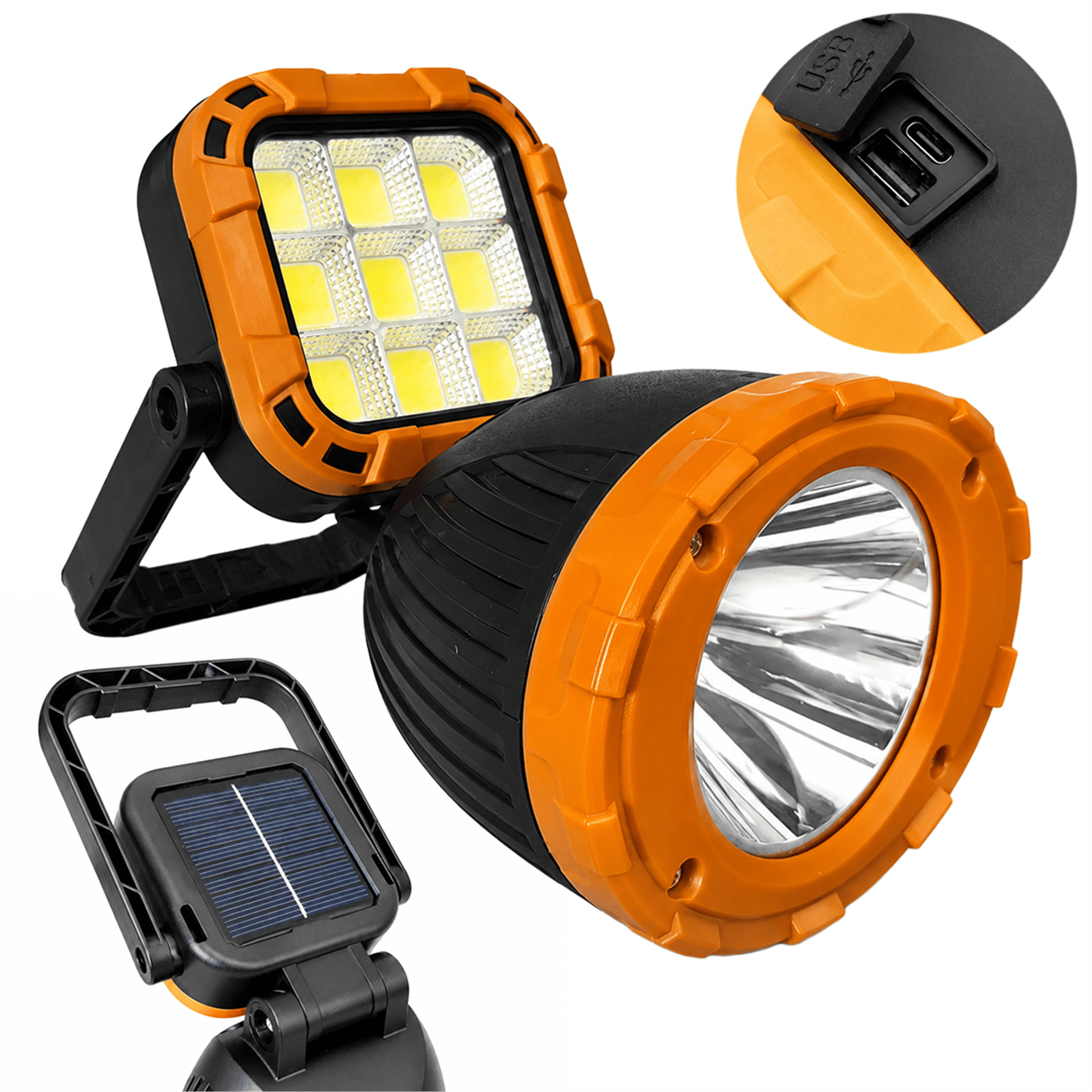 Powermaster Powermaster PM-8033C 6 Modlu El Feneri Ve Işıldak Acil Durum Lambası Solar Şarjlı - Solar Işıldak