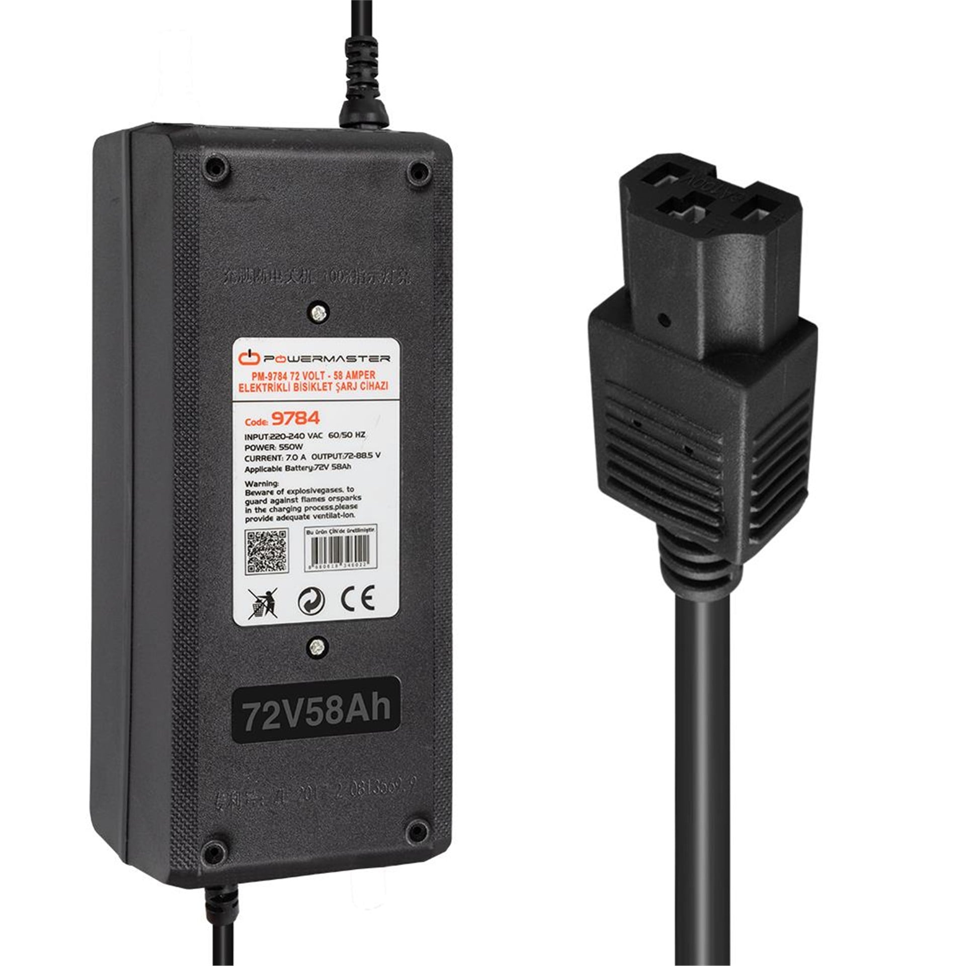 Powermaster Powermaster PM-9784 72 Volt - 58 Amper Elektrikli Bisiklet Şarj Cihazı - Elektrikli Bisiklet Şarj Cihazı
