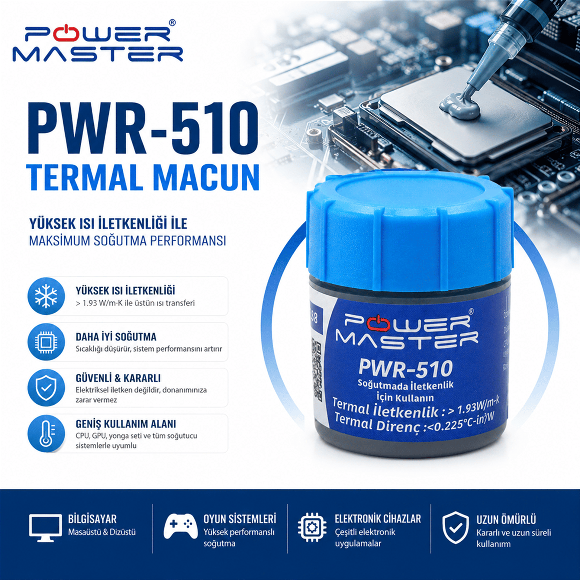 Powermaster Powermaster PWR- 510 Gri Termal Macun - Termal Macun
