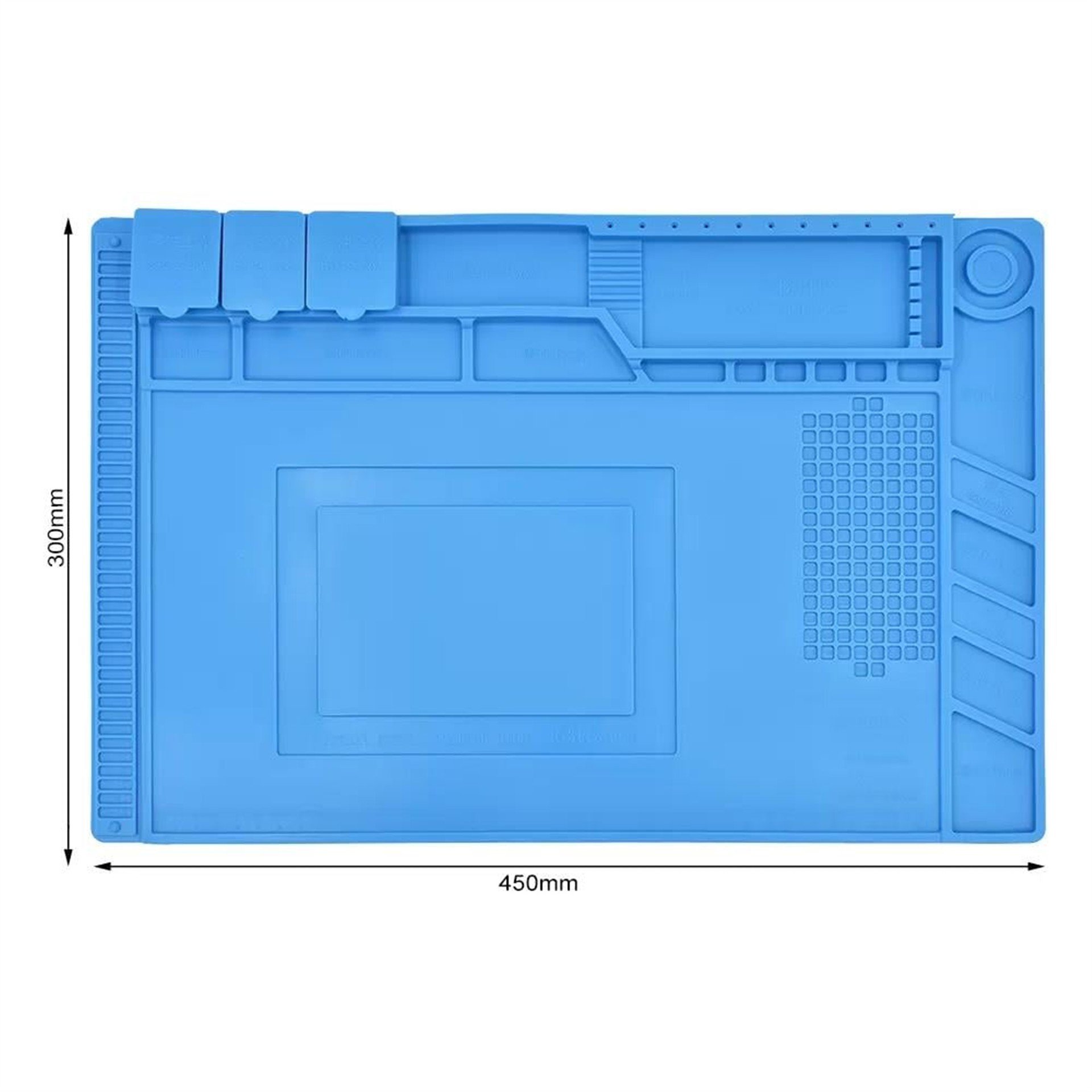 Powermaster Powermaster S-160 Silikon Tamir Onarım Lehim Matı Pedi Isıya Dayanıklı Magnetli Antistatik (45X30 CM) - Tv Tamir Malzemeleri