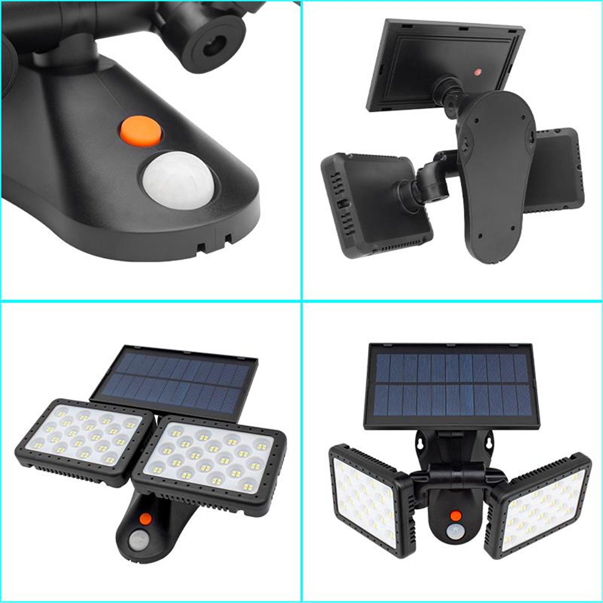 Powermaster Powermaster Sensörlü 144 SMD Ledli Solar Aydınlatmalı Duvar Lambası W770A - Fener ve Işıldaklar