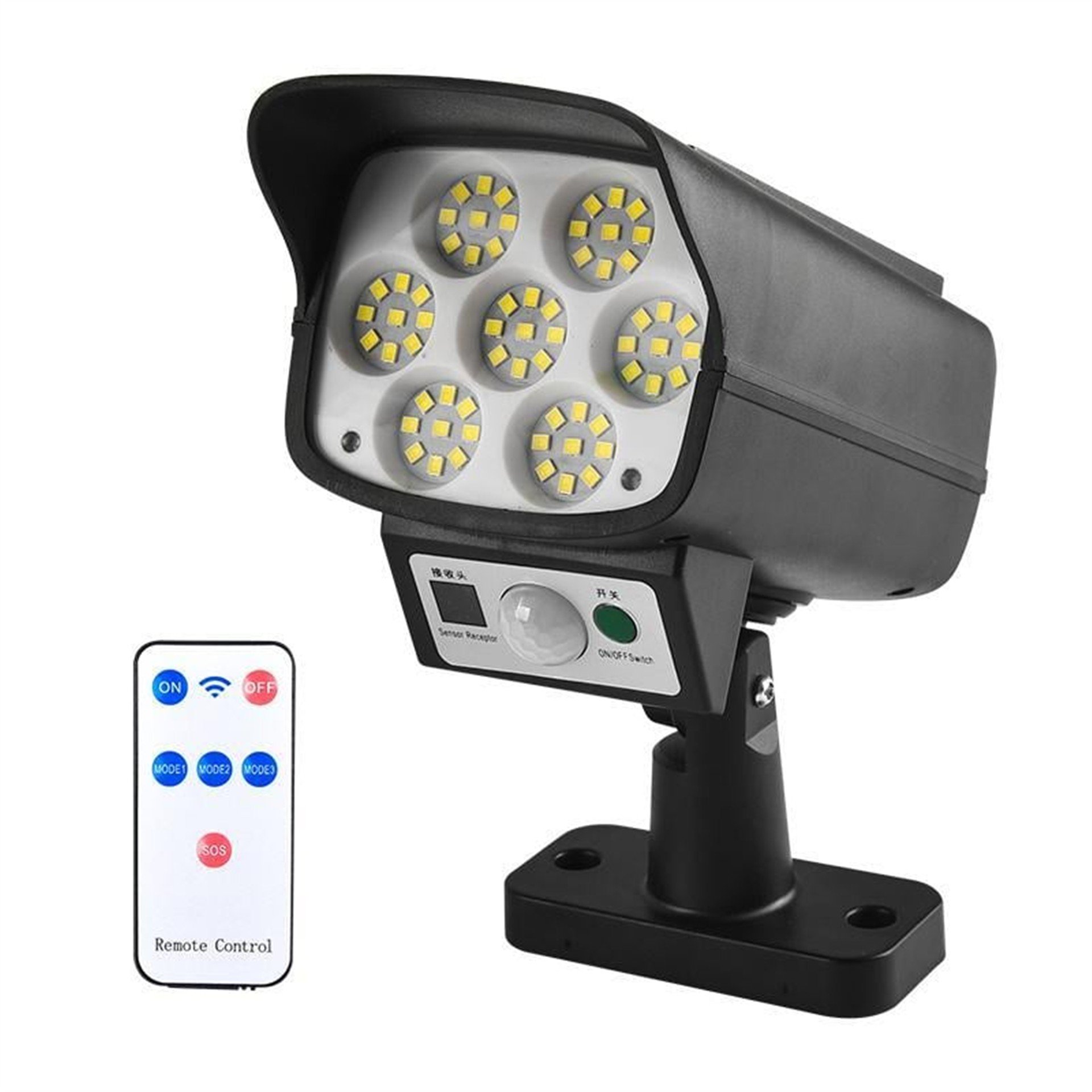 Powermaster Powermaster SH-863A Kamera Görünümlü Hareket Sensörlü 63 Ledli Solar Lamba - Ledli Lambalar