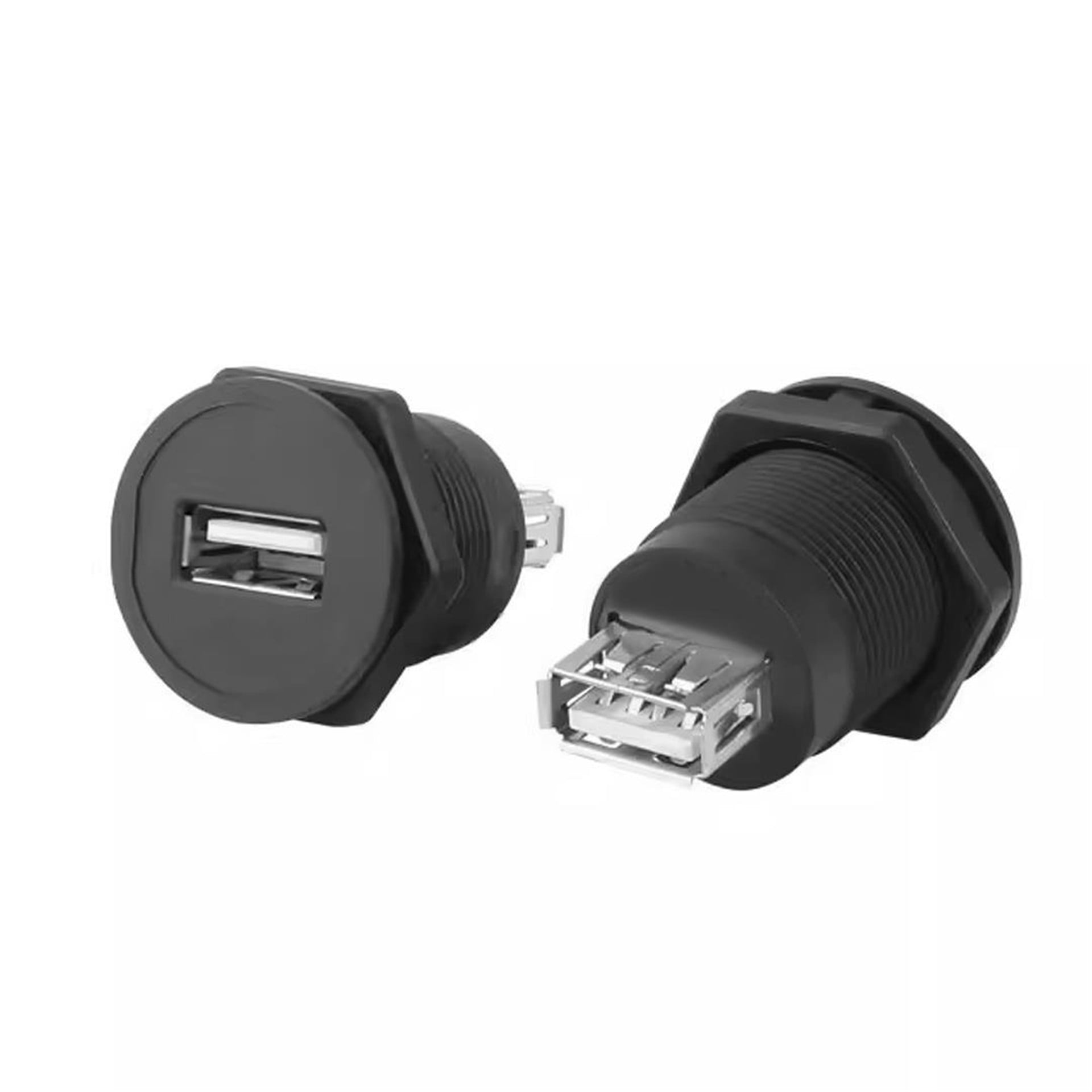 Powermaster PowerMaster USB-01C-BK 22mm Pano Tip Siyah USB-A Dişi Soket - Fiş - Jack - Şase - Buton - Konnektör