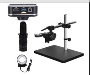 POWERMASTER W180X-XH3001 4K 60FPS 180X BÜYÜTME ÇİFT KOLLU HAREKETLİ STANDLI SANAYİ TİPİ MİKROSKOP SETİ
