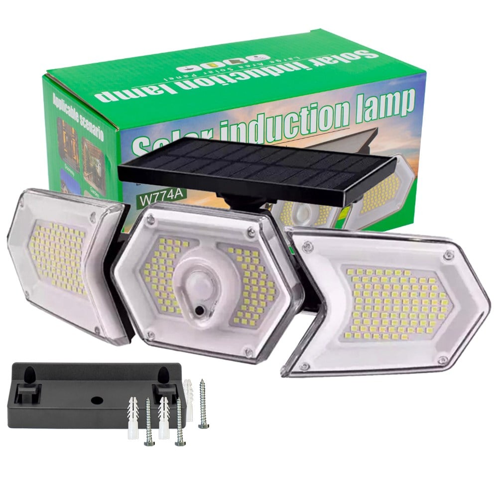 POWERMASTER W774A SENSÖRLÜ SOLAR GÜNEŞ ENERJİLI 254 SMD LEDLİ 3 MODLU BEYAZ İNDUKSİYON LAMBASI