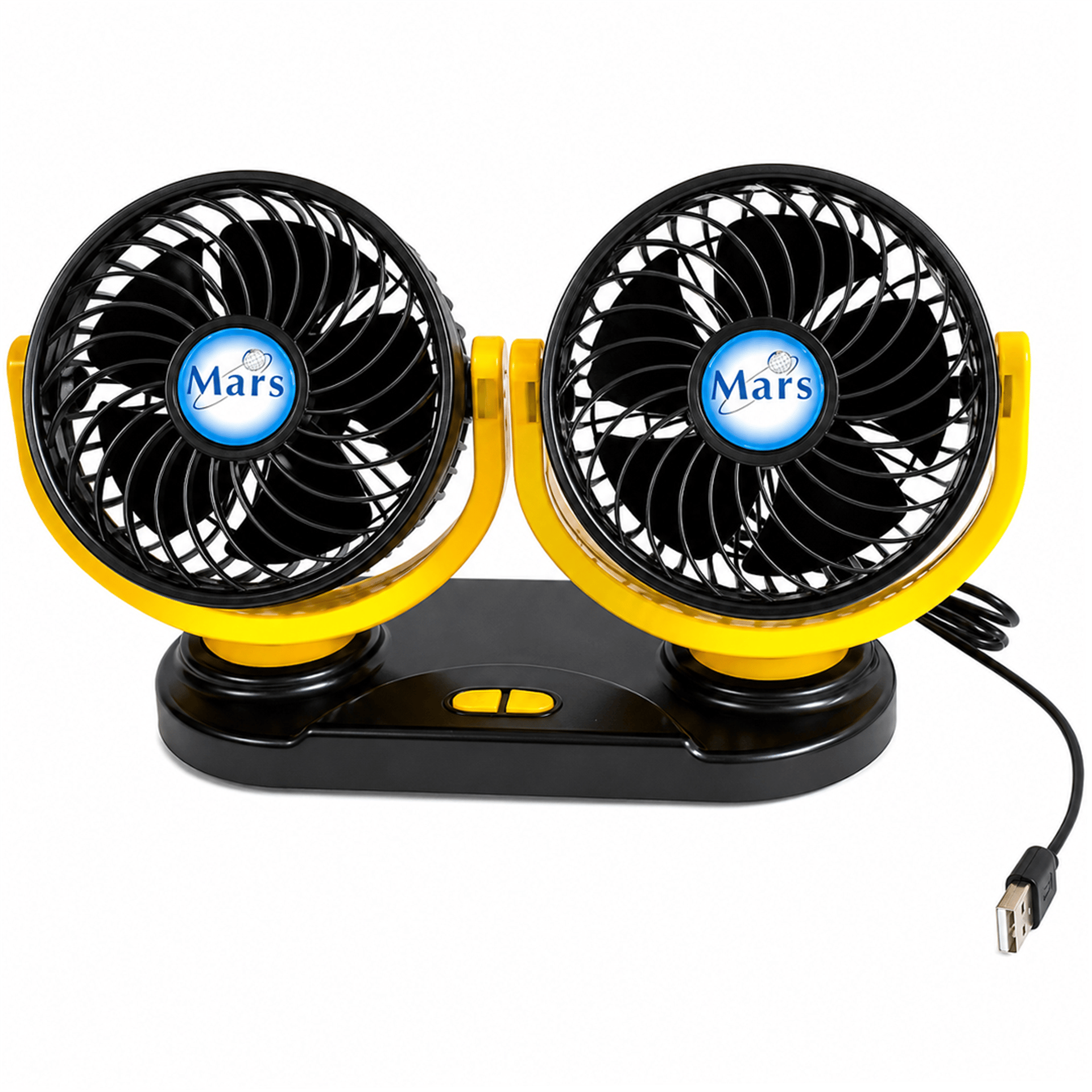 Reyonex POWERMASTER X916 12 VOLT DC USB GİRİŞLİ MASAÜSTÜ 2’Lİ PLASTİK EV-OFİS-ARAÇ FANI - Fanlar