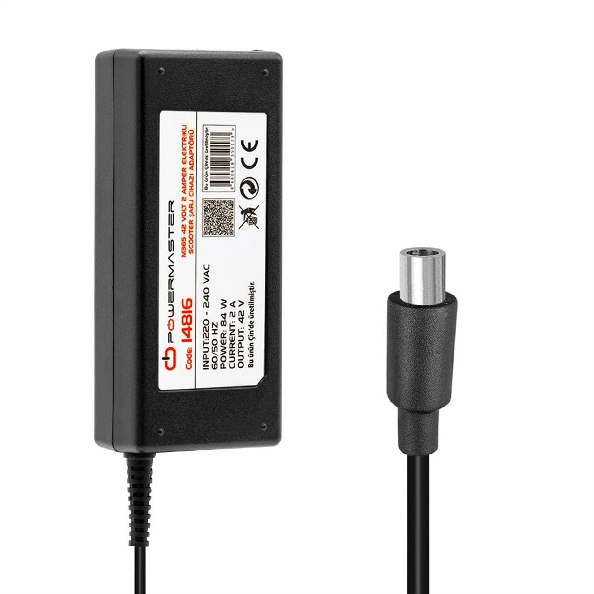 Powermaster Powermaster Xiaomi M365 42 Volt 2 Amper Elektrikli Scooter Şarj Cihazı Adaptörü - Adaptörler