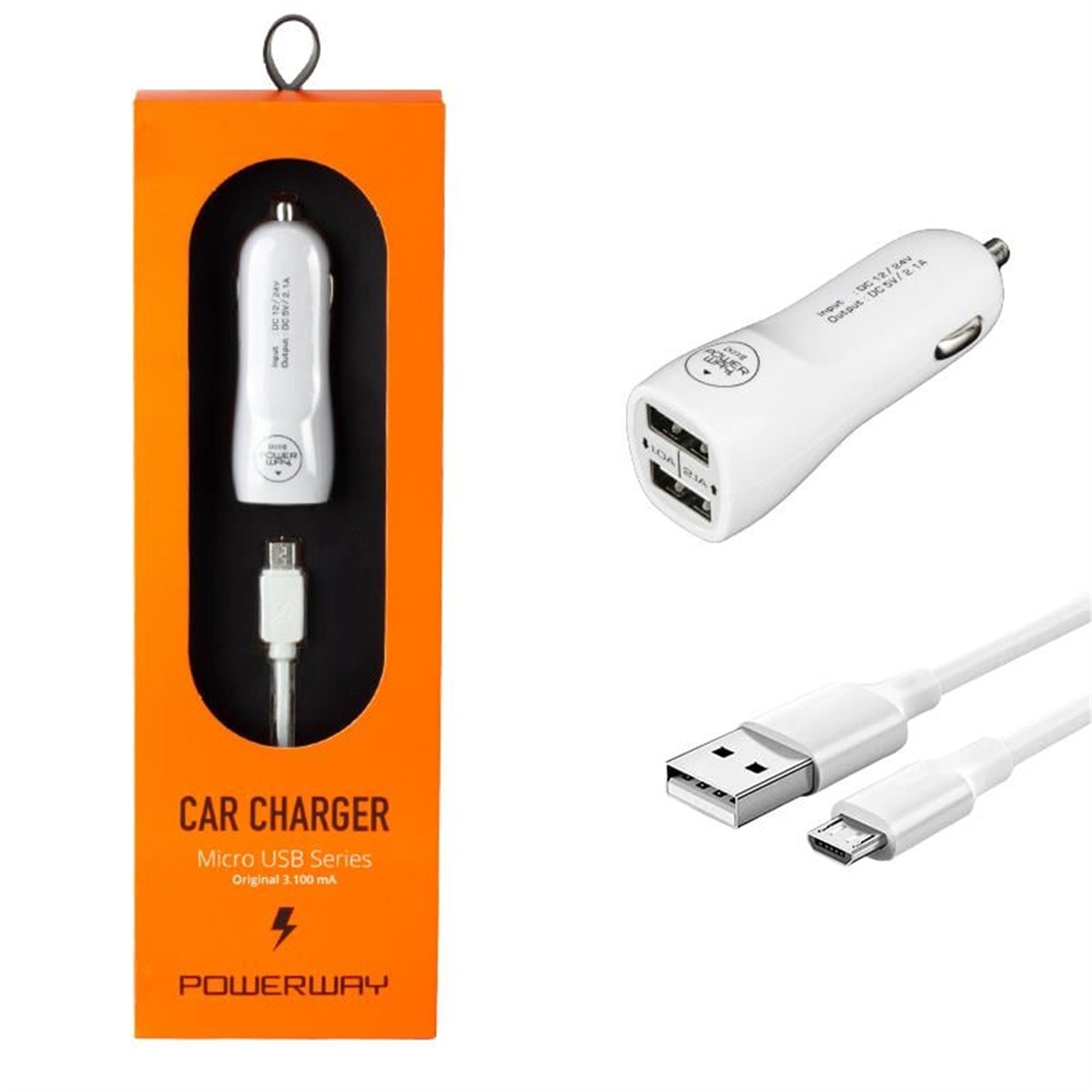 Powerway Powerway 3.1A Micro Usb Araç Çakmaklık Şarj Aleti X233 - Şarj Cihazları