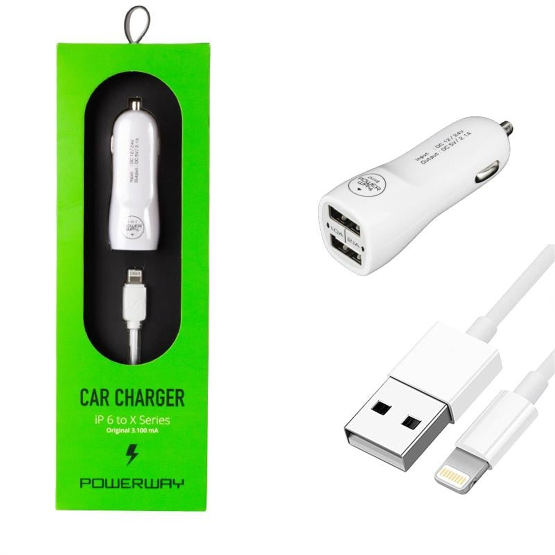 Powerway Powerway 3.1A İphone Araç Çakmaklık Şarj Aleti X3 - Şarj Cihazları