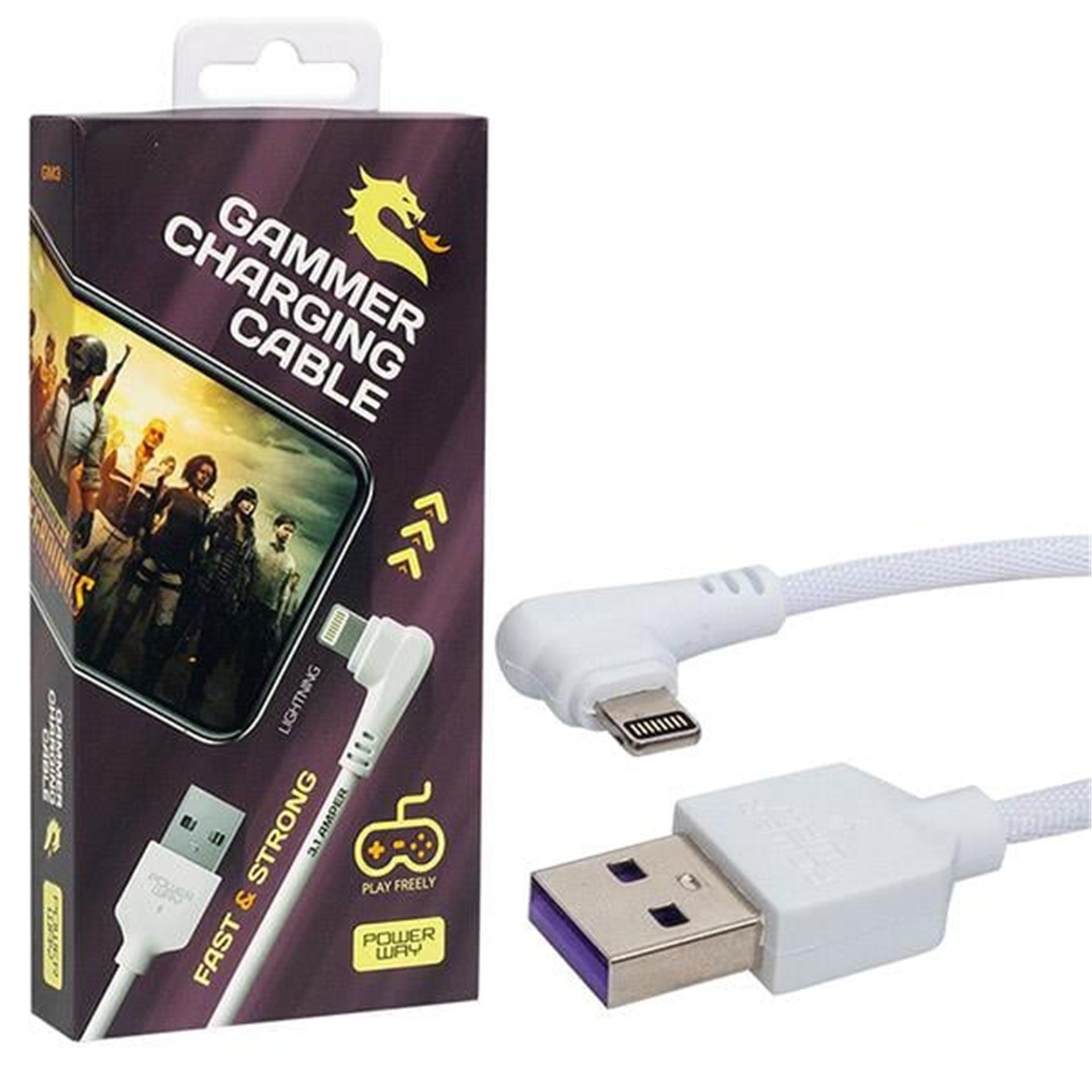 Powerway Powerway GM3 USB 3.1 iPhone Gaming Oyuncu Kablosu - Data-Şarj Kabloları