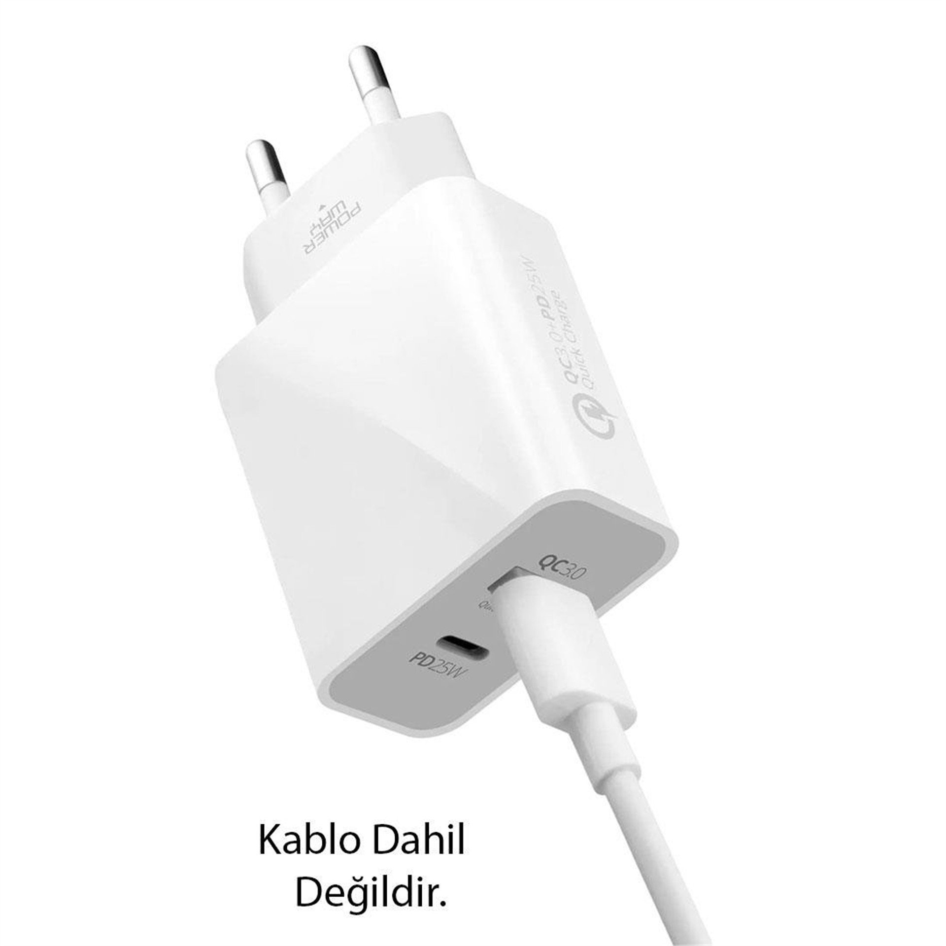 Powerway Powerway HW25 Usb 3.0 / Type-C 25W 3.0 A Hızlı Şarj Aleti Başlığı PD25W - Şarj Cihazları