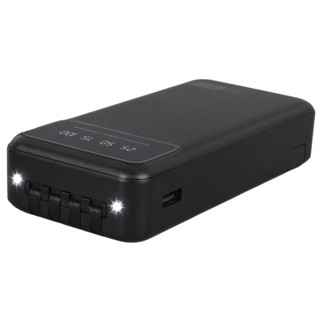 POWERWAY T20 KENDİNDEN KABLOLU DİJİTAL EKRAN 20.000 MAH SİYAH POWERBANK