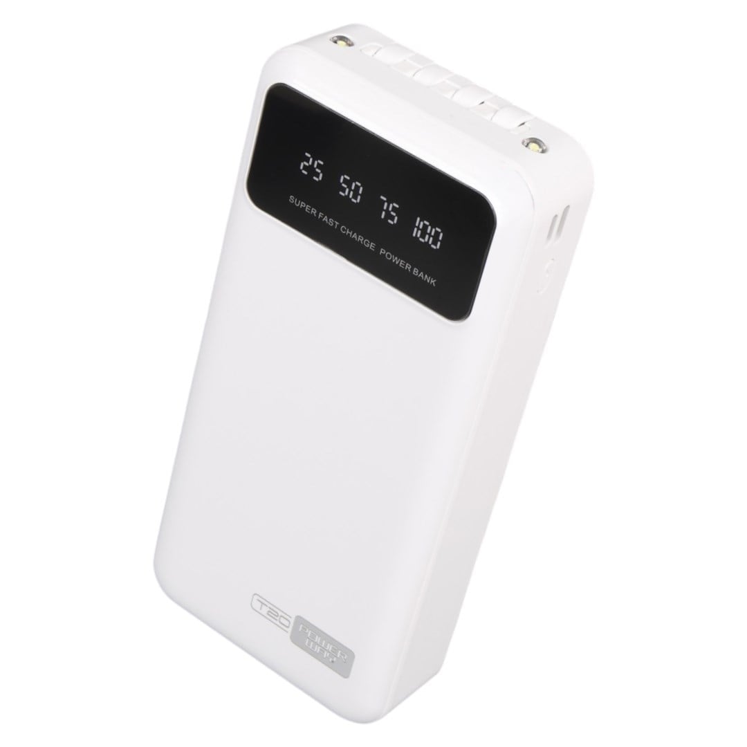 POWERWAY T20 KENDİNDEN KABLOLU DİJİTAL EKRAN 20.000 MAH BEYAZ POWERBANK