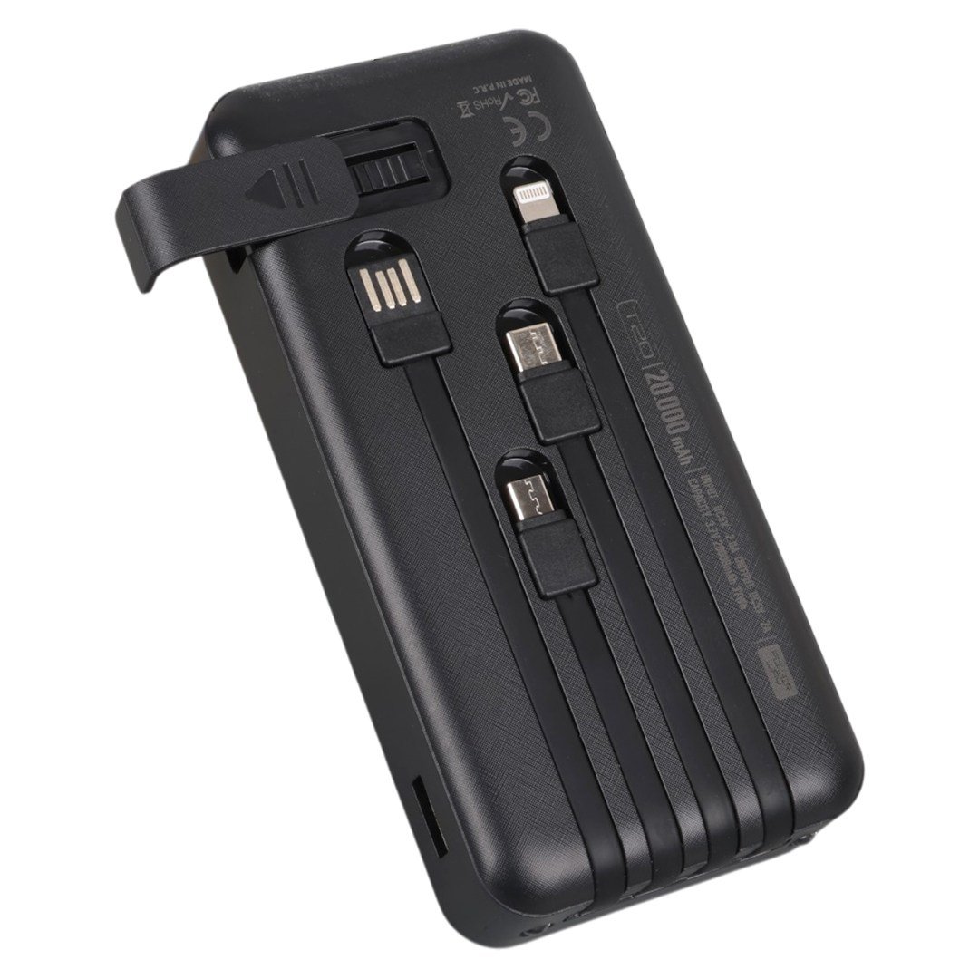 POWERWAY T20 KENDİNDEN KABLOLU DİJİTAL EKRAN 20.000 MAH SİYAH POWERBANK