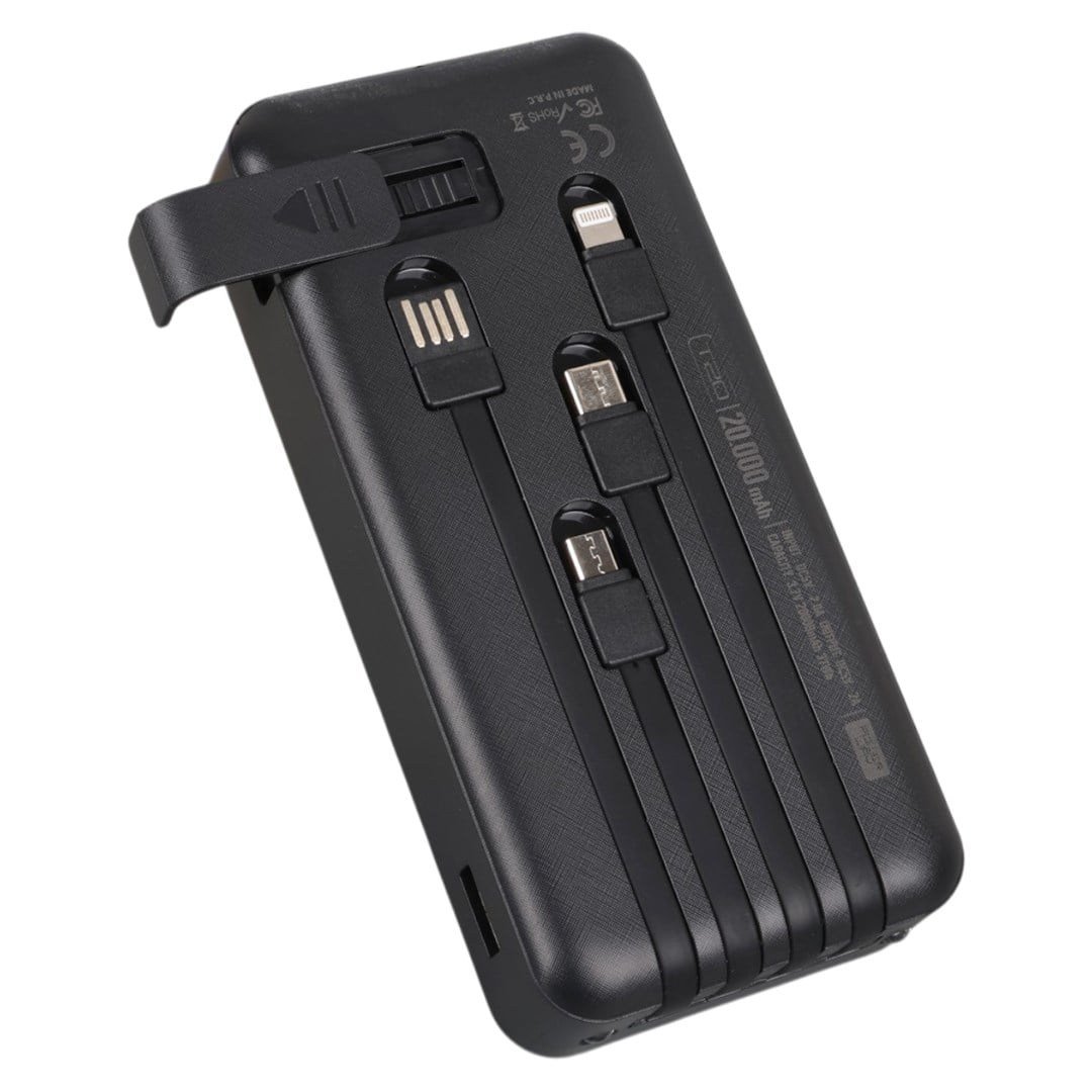 POWERWAY T20 KENDİNDEN KABLOLU DİJİTAL EKRAN 20.000 MAH SİYAH POWERBANK