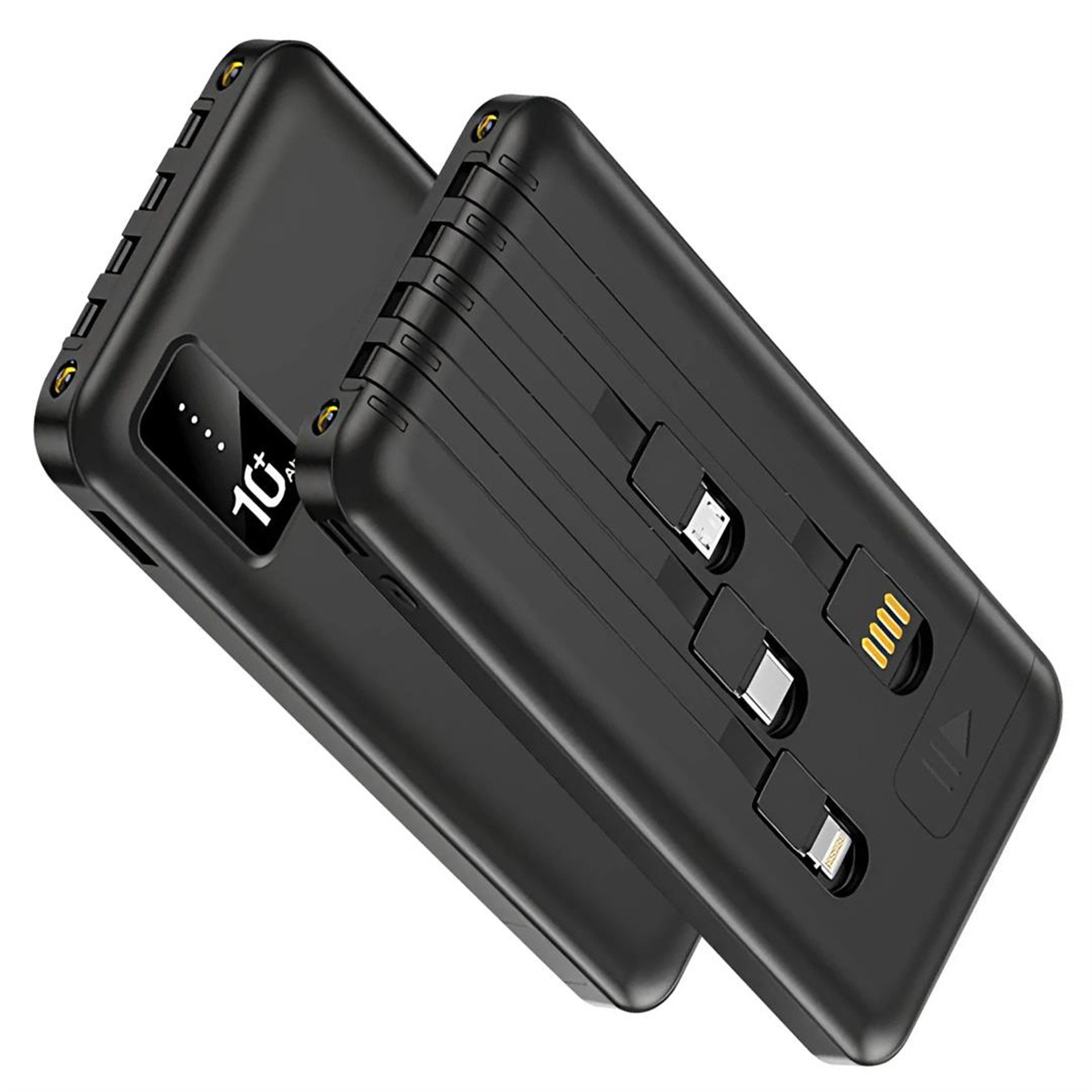 Powerway Powerway TX109 10.000mAh Kablolu Dijital Göstergeli Fenerli Powerbank Dahili Telefon Stand (MİCRO - TYPE C - LİGHTNİNG) - Powerbank