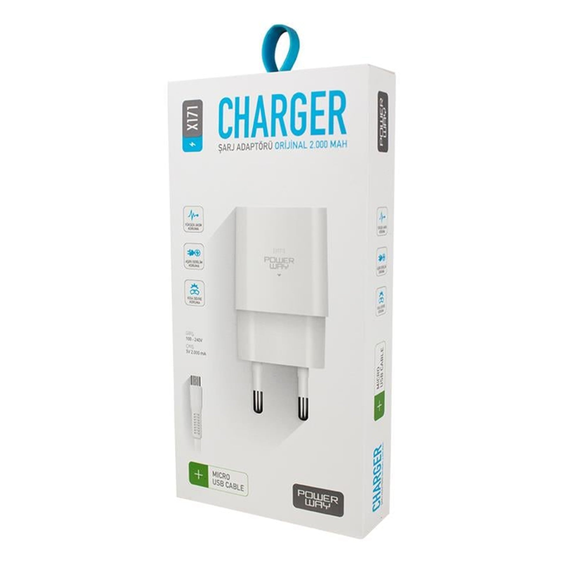 Powerway Powerway X-171 Micro USB 2.1 Amper Şarj Aleti-Kablo - Şarj Cihazları