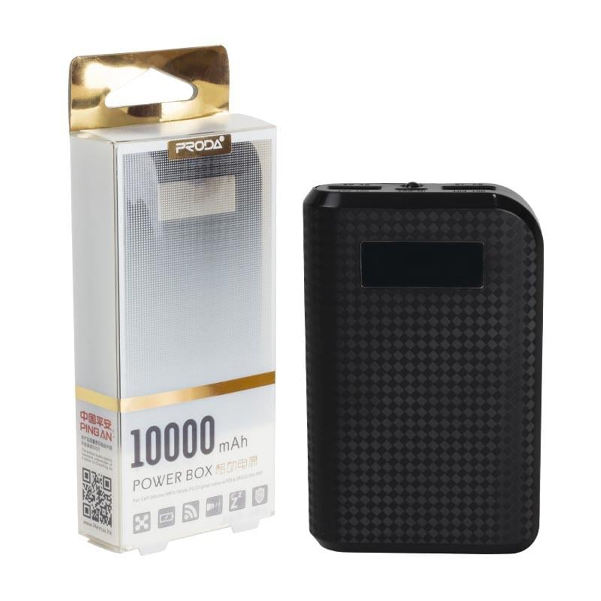 Proda Proda PRD 10000 Mah 2.1A Çıkışlı Hızlı Şarj Destekli Siyah Powerbank - Powerbank