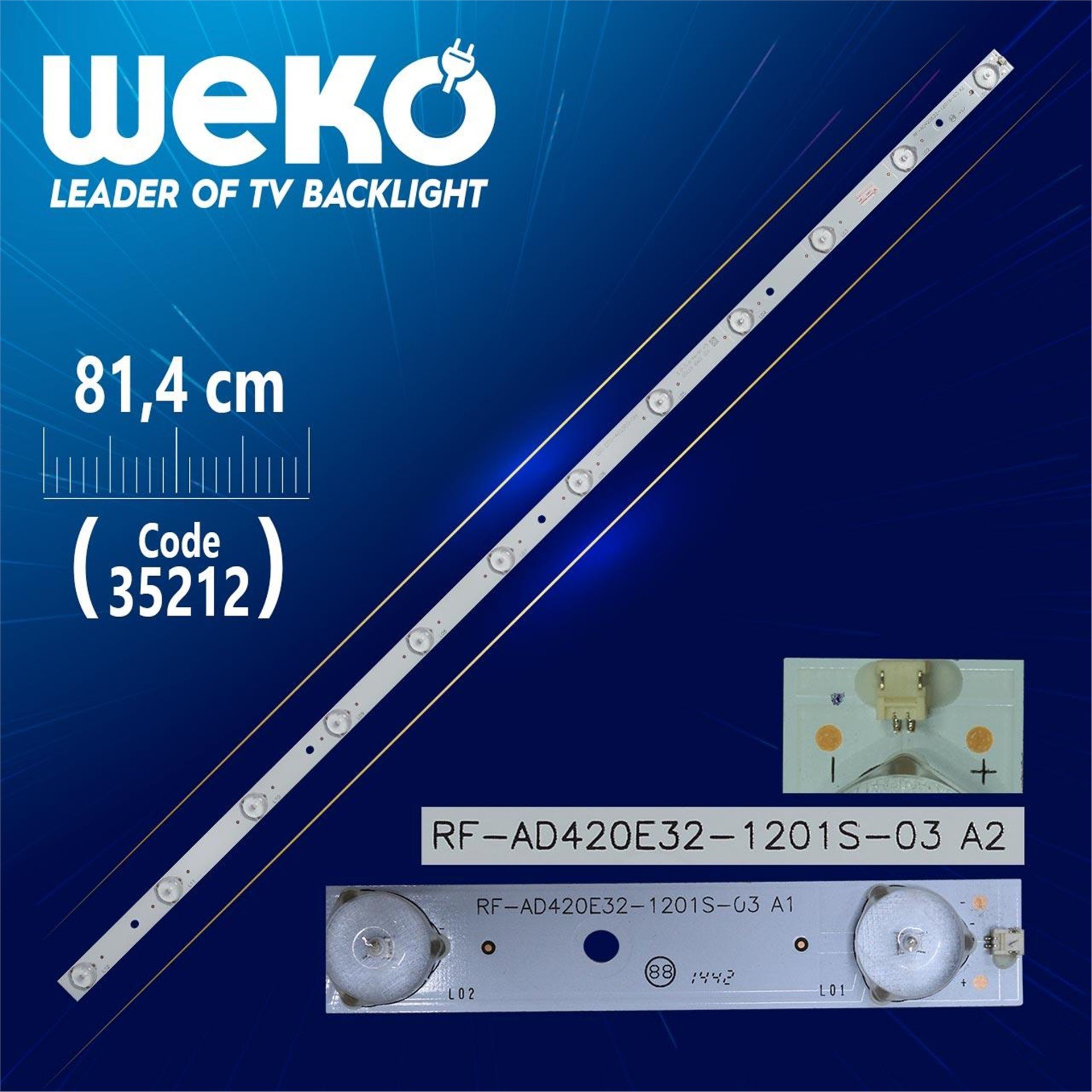 Weko Rf-Ad420e32-1201S-03 A1 - Rf-Ad420e32-1201S-03 A2 - 81.4 Cm 12 Ledli -Led Tv Bar - Tv Led Bar