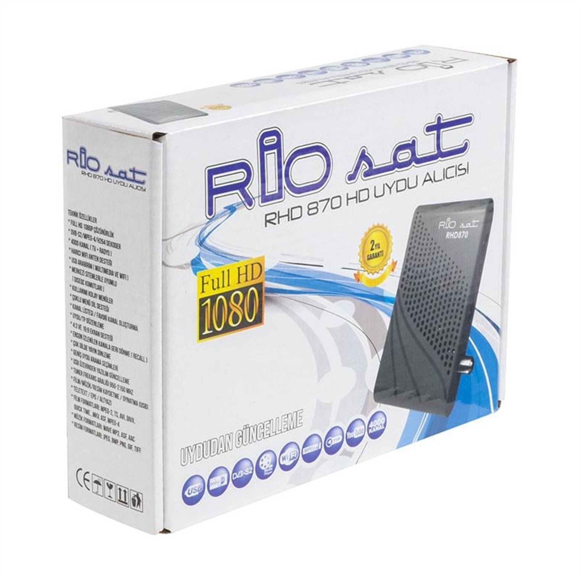 Riosat Riosat RHD-870 HD Çift Usb'li Mini Uydu Alıcısı Tkgs'li Dsplay Li Sun Plus İşlemci - HD Uydu Alıcılar