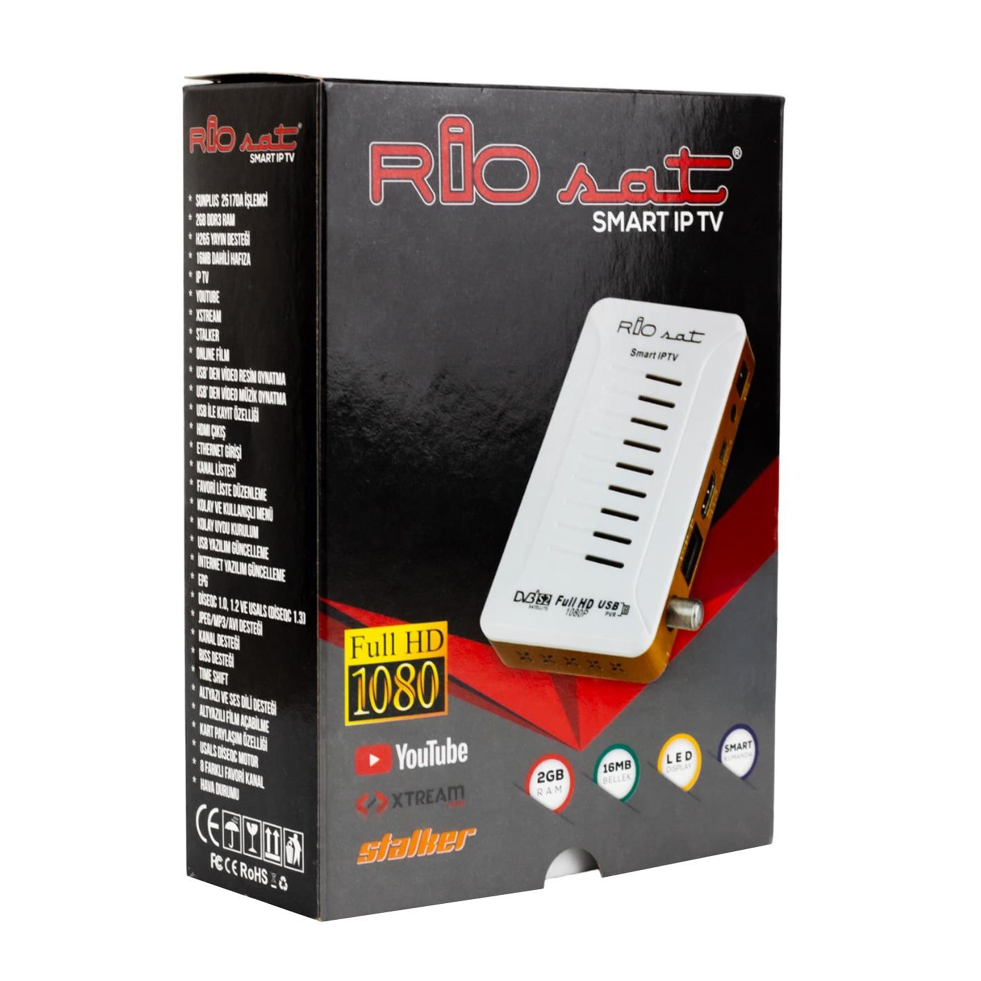 Riosat Riosat Smart IP Tv Full HD 1080P Youtube Xtream 2 GB Ram Smart Akıllı Kumandalı Uydu Alıcısı - İP Tv Box