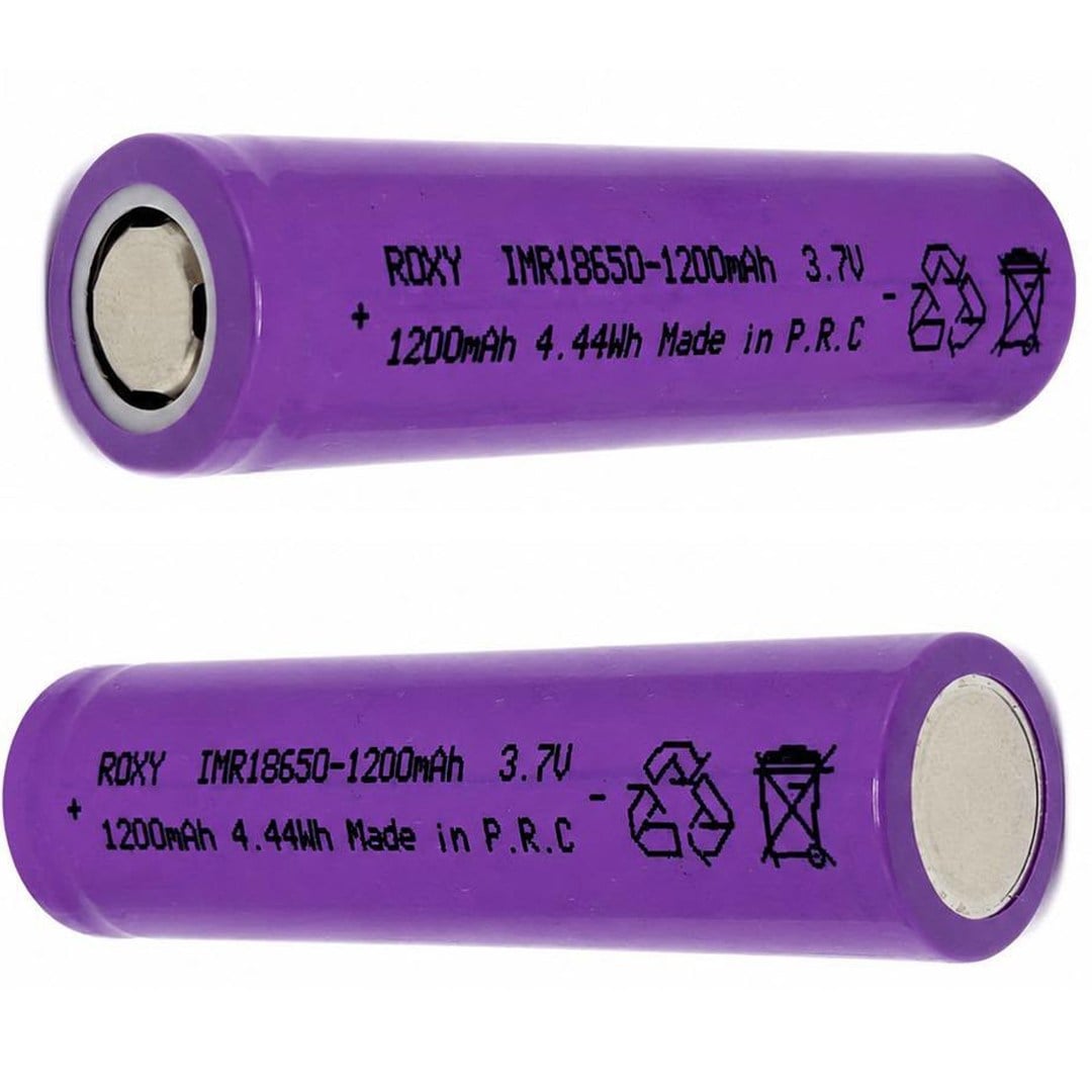 ROXY 3.7 VOLT 1200 MAH 4.44WH LI-ION DÜZ KAFA 18650 BAŞLIKSIZ ŞARJLI PİL