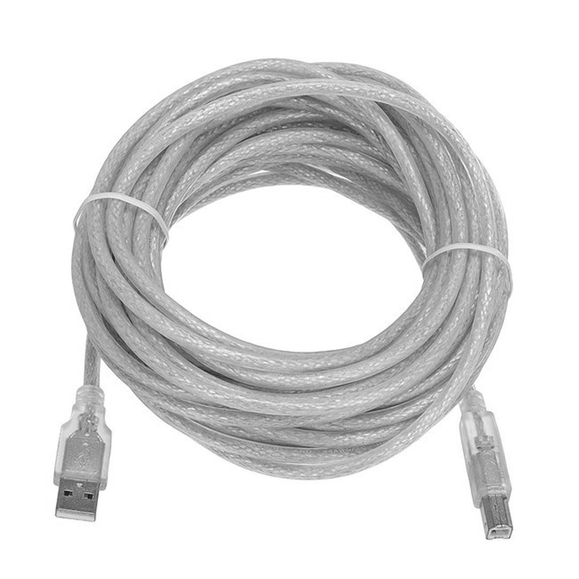 S-Link S-Link SL-U2007 7 Metre USB2.0 Yazıcı Kablosu Şeffaf Kalın Örgülü Yazıcı ve Tarayıcı Bağlantı Kablosu - Yazıcı Kabloları