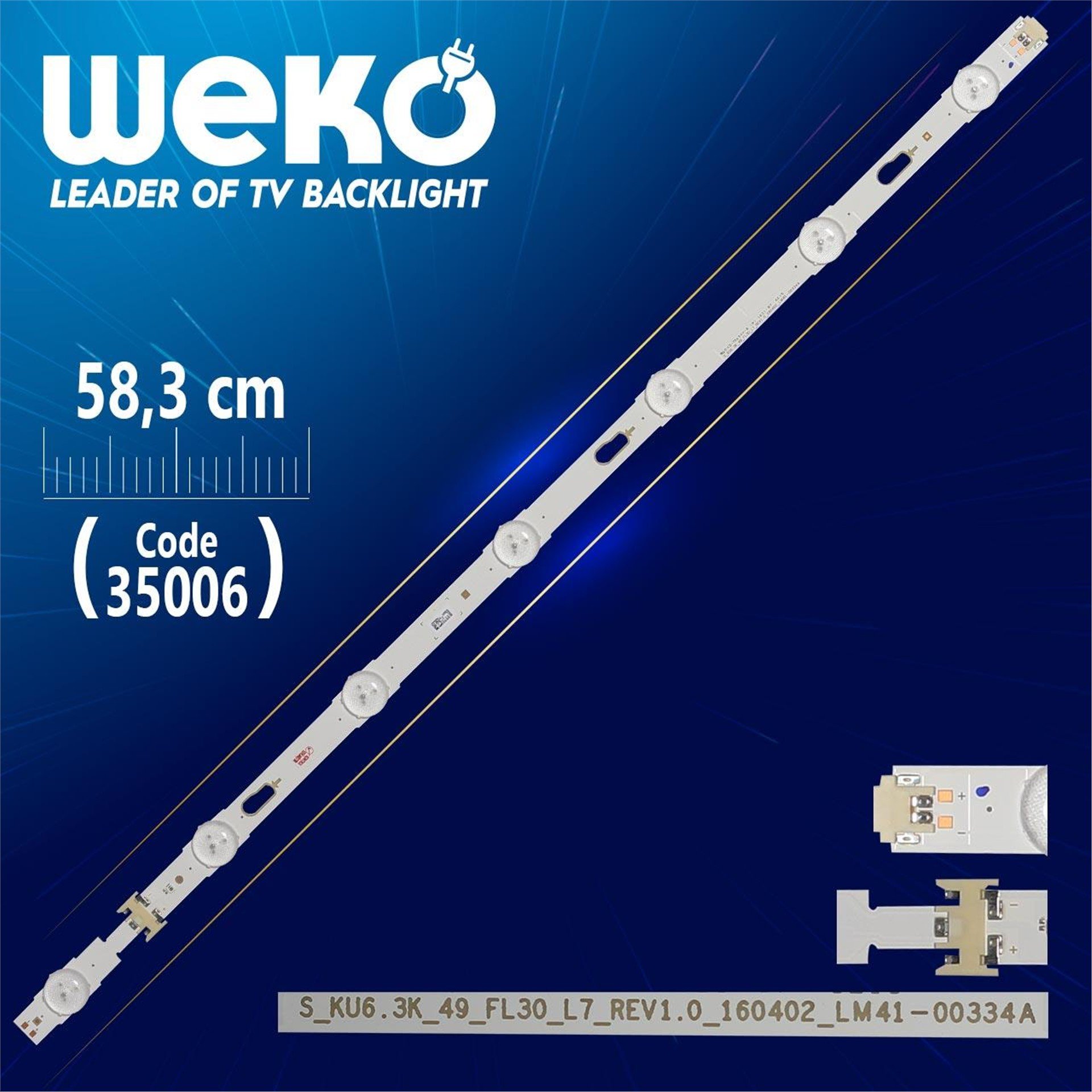 Weko Samsung 49'' Inch S_KU6.3K_49_FL30_L7_REV1.0 - LM41-00334A Left 58.3 Cm WK-795 Tv Led Bar - Tv Led Bar