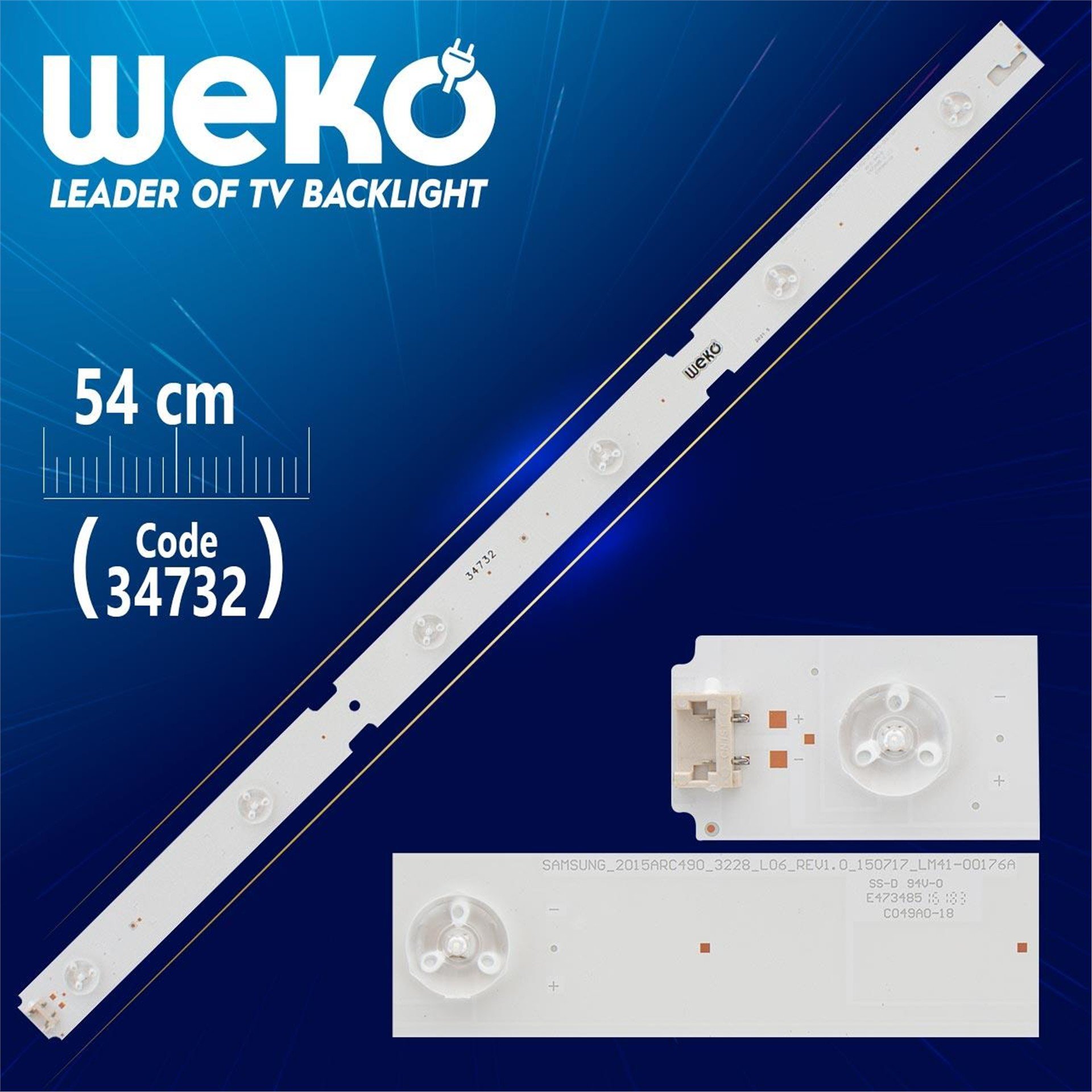 Weko SAMSUNG_2015ARC490_3228_L06_REV1.0_150717_LM41-00176A - 54 Cm 6 Ledli - WK-117 Led Tv Bar - Tv Led Bar