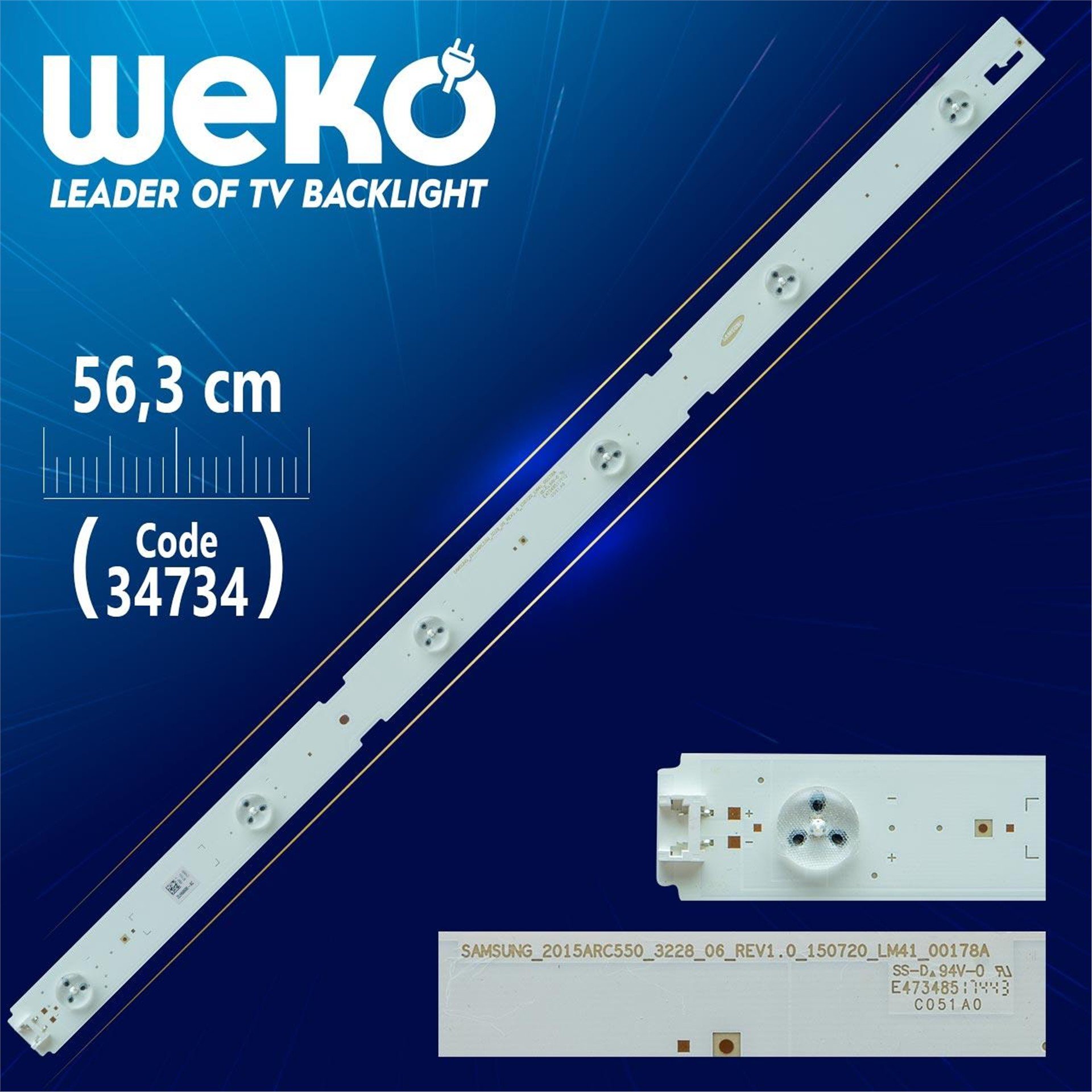 Weko SAMSUNG_2015ARC550_3228_06_REV1.0_150720_LM41-00178A - 56.3 Cm 6 Ledli - WK-30 Led Tv Bar - Tv Led Bar
