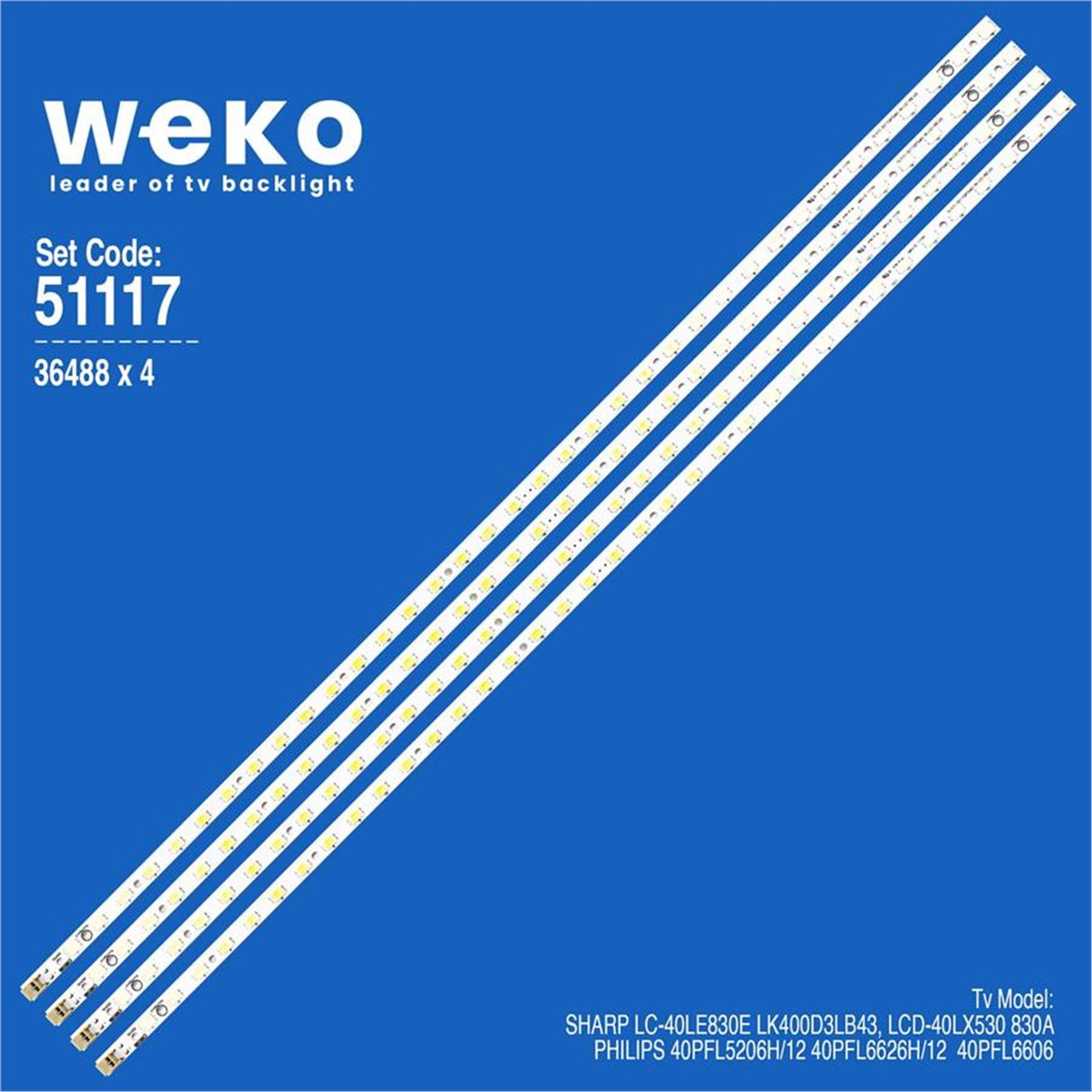 Weko Sharp LC-40LE830E 40'' 4 Adet Tv Led Bar - Sharp Led Bar