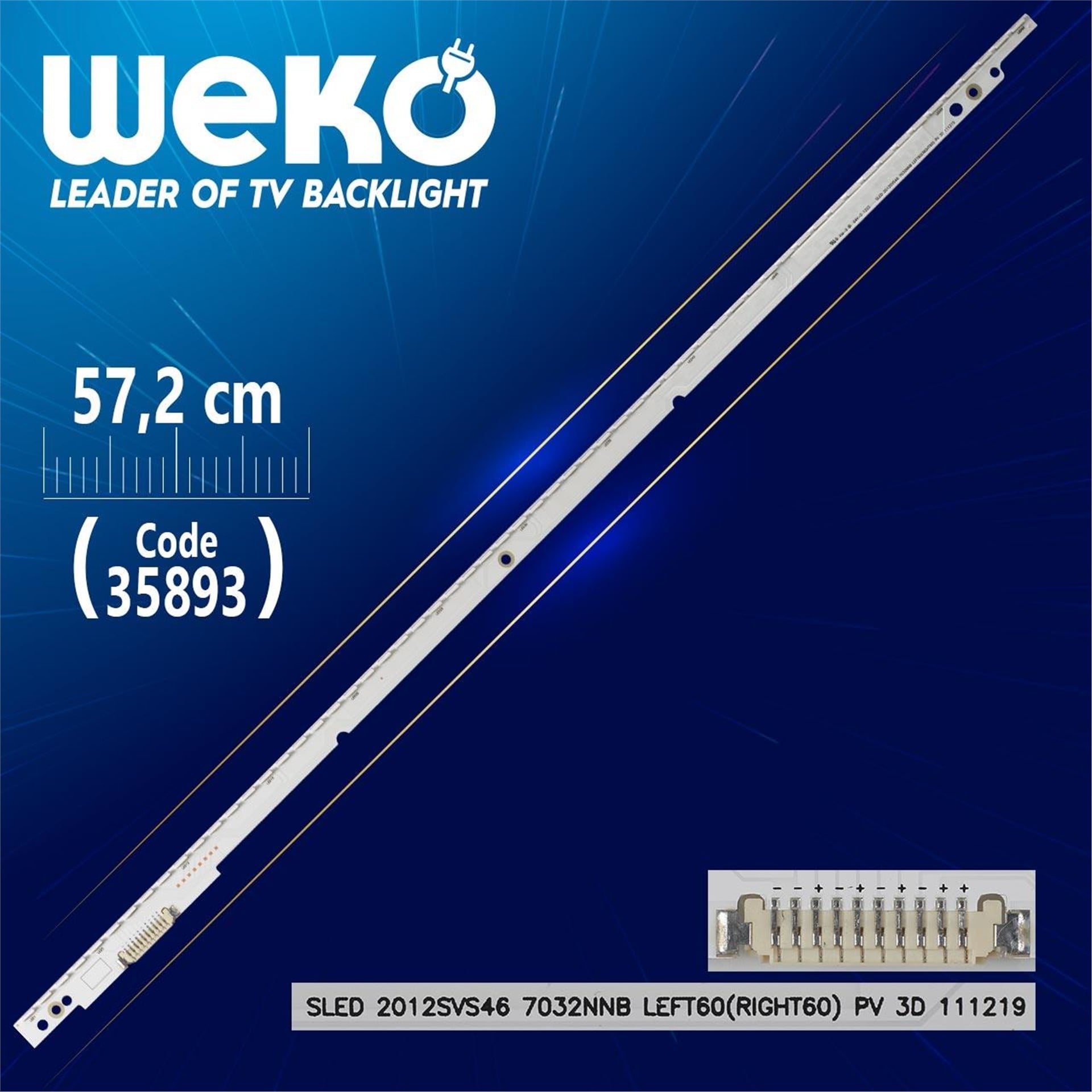 Weko SLED 2012SVS46 7032NNB LEFT60 PV 3D 111219 - 57.2 Cm 60 Ledli - WK-1355 Led Tv Bar - Tv Led Bar