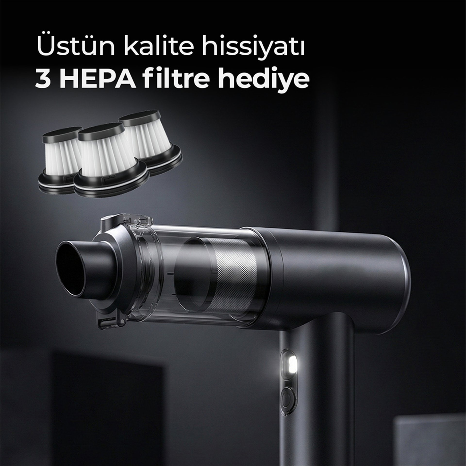 Snapron Snapron SNV-3001 100W 17000PA Şarjlı Mini Araç ve Ev Süpürgesi + EVA Taşıma Çantalı Çok Fonksiyonlu Set - Ev ve Yaşam