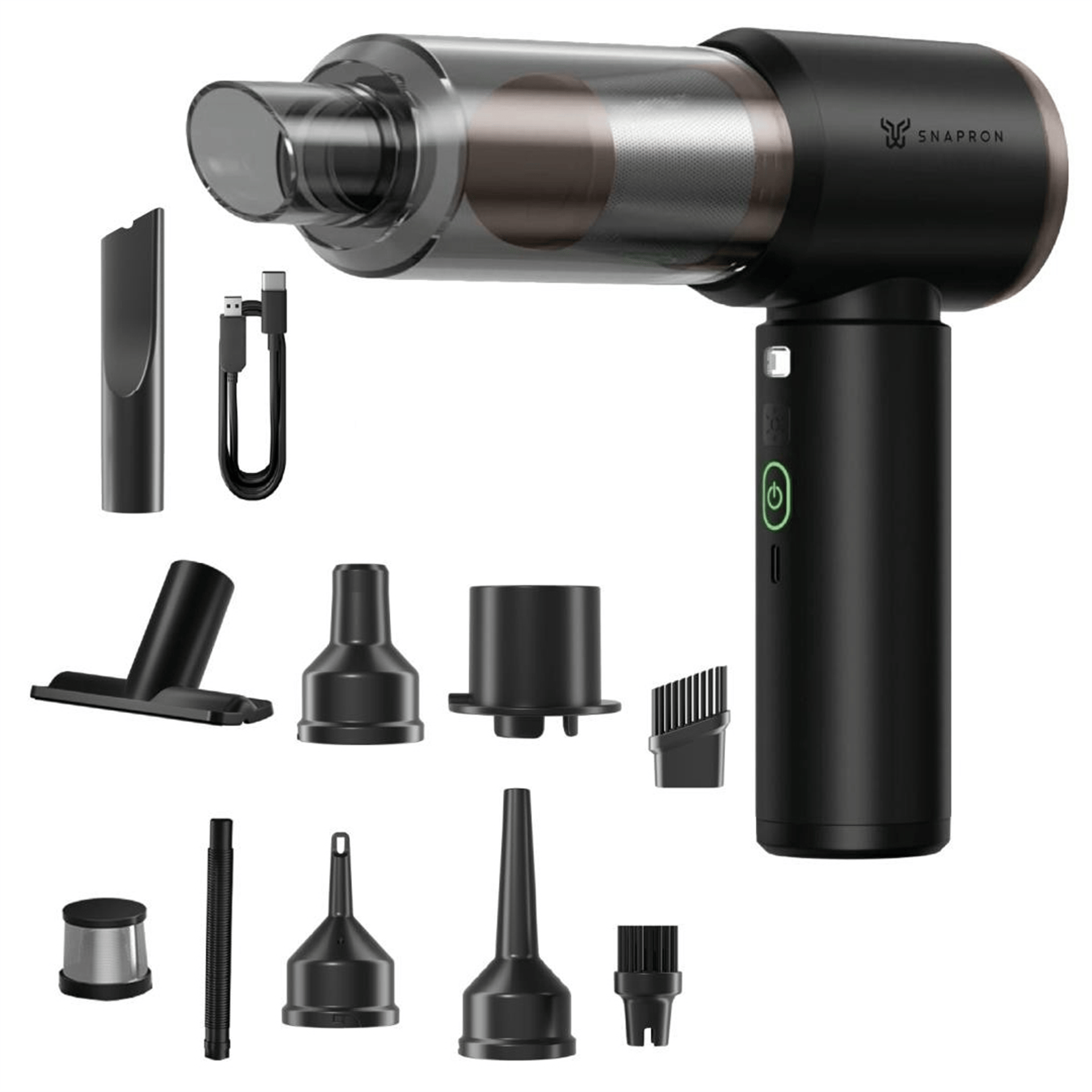 Snapron Snapron SNV-3002 80W 7.4V Şarjlı Mini Araç ve Ev Süpürgesi + Çift Filtrasyonlu Çok Fonksiyonlu Temizlik Seti - Ev ve Yaşam