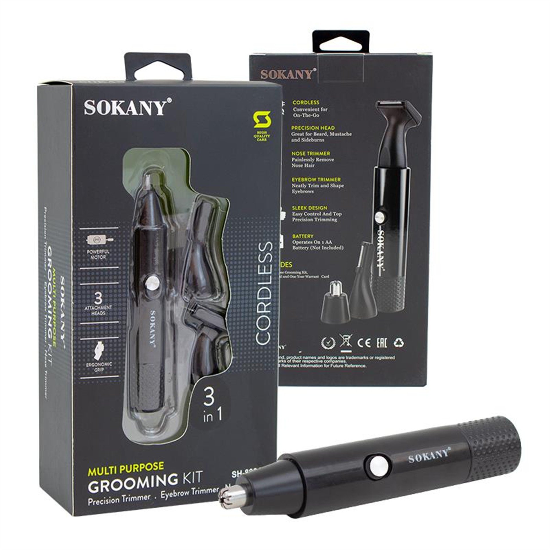 Sokany Sokany 3in1 Şarjlı Çok Amaçlı Erkek Bakım Kiti SH-888A - Kişisel Bakım