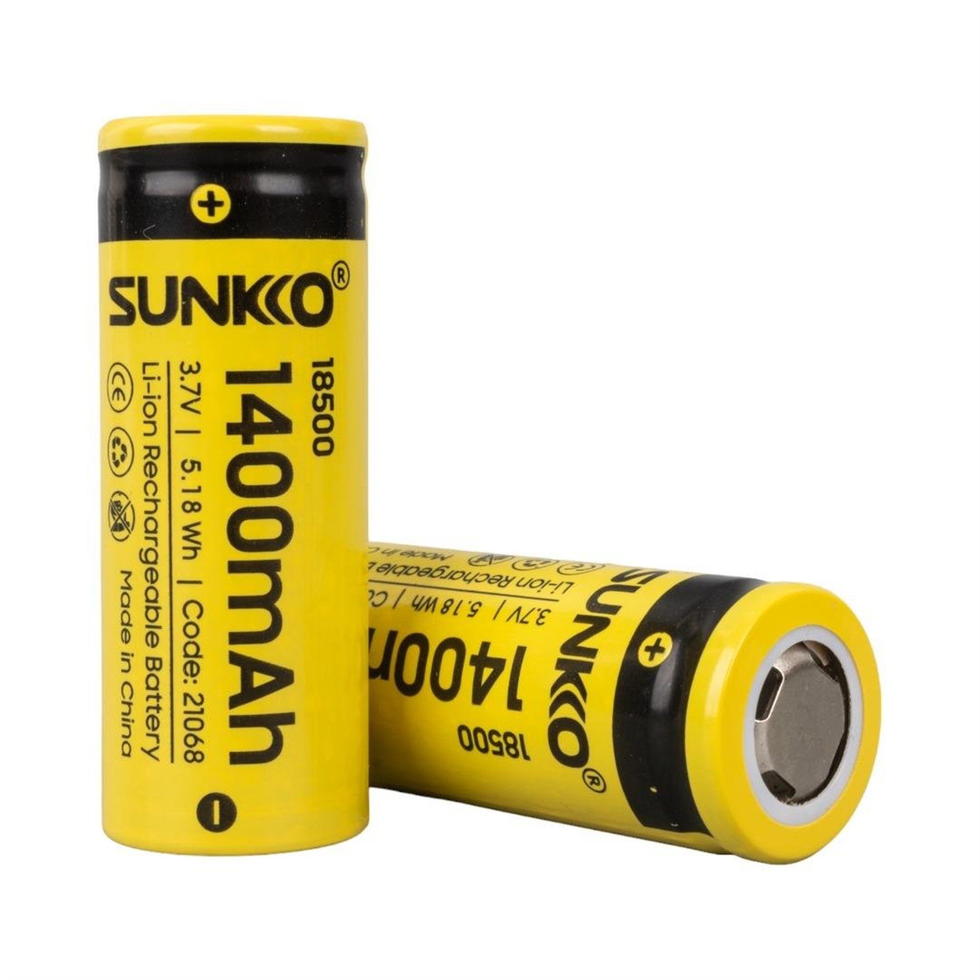 Sunkko Sunkko 3.7 Volt 1400 Mah 18500 Şarj Edilebilir Pil (Tekli) - Piller