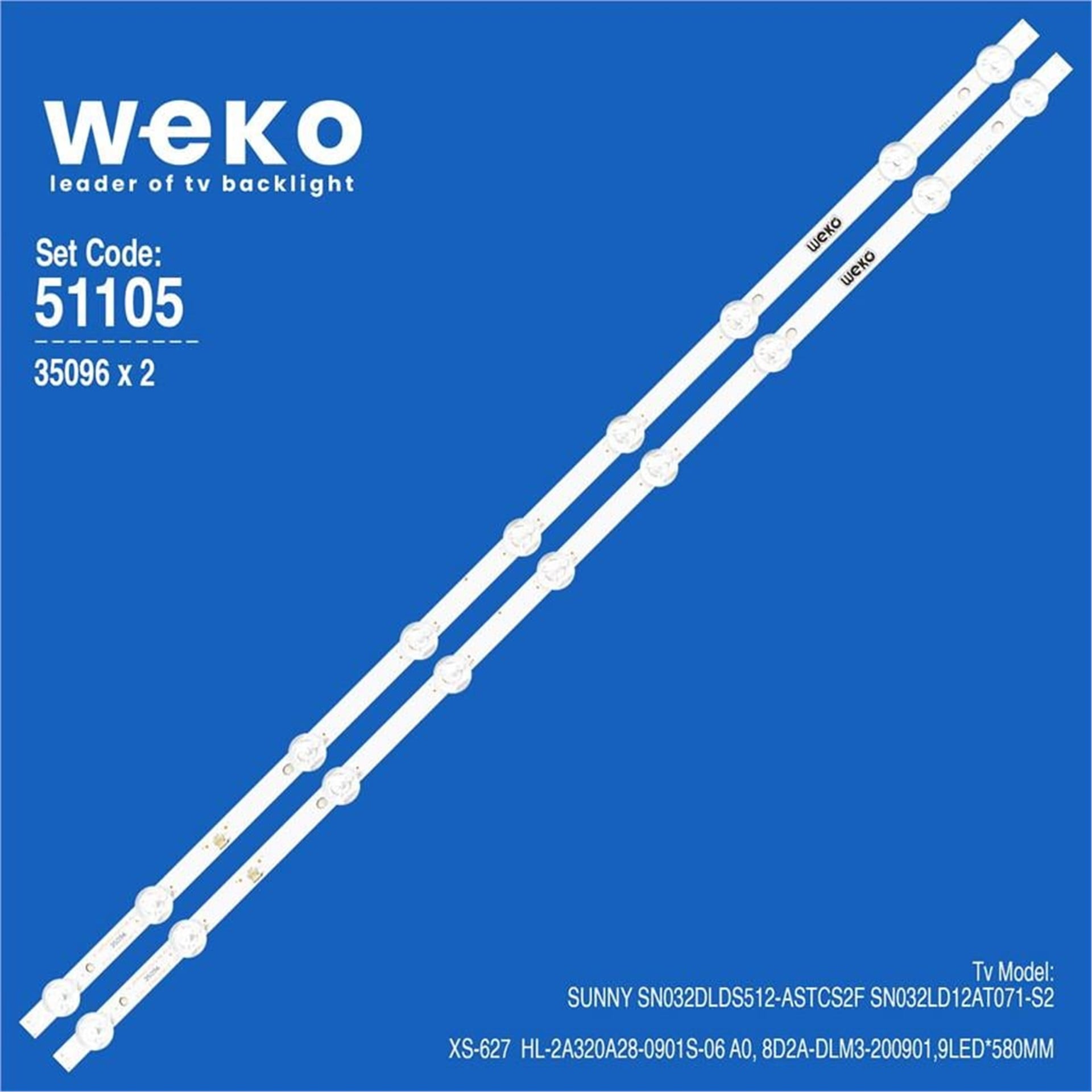 Weko Sunny SN032DLDS512-ASTCS2F 32'' 2 Adet Tv Led Bar - Sunny Led Bar