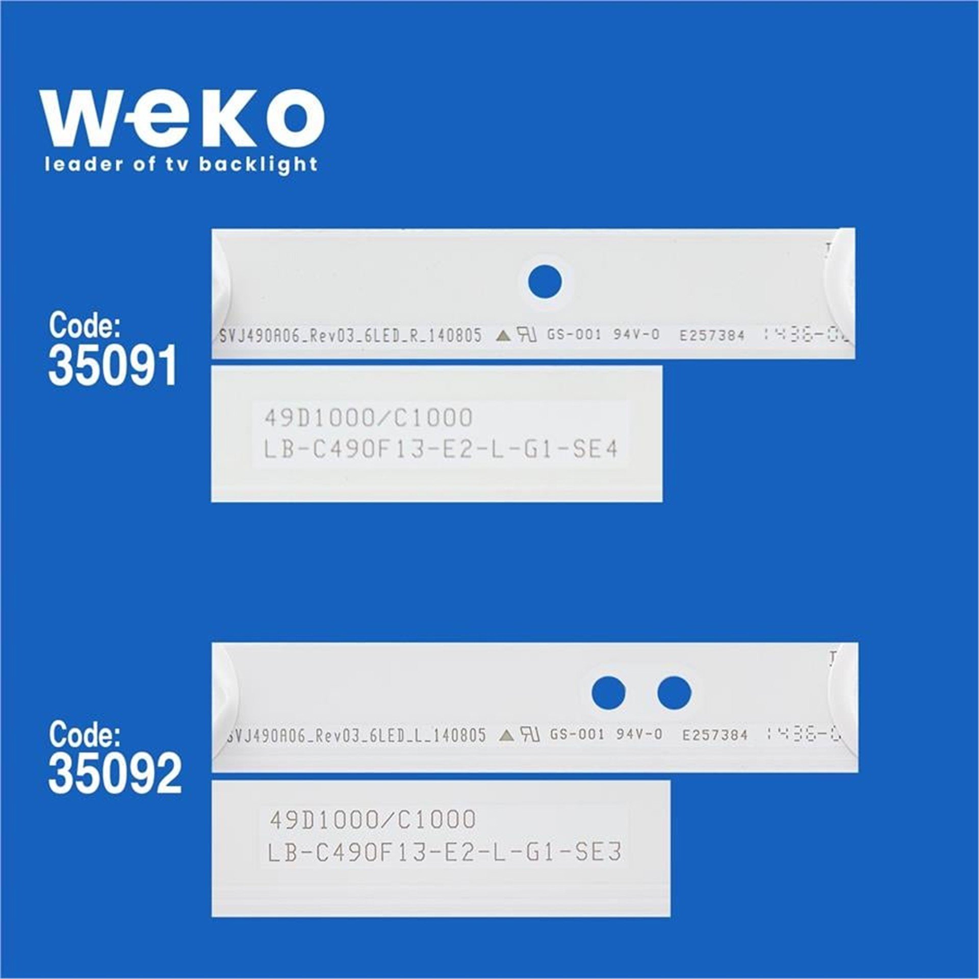 Weko Sunny SN049LD9001-Afm 49'' İnç 10 Adet Tv Led Bar - Sunny Led Bar