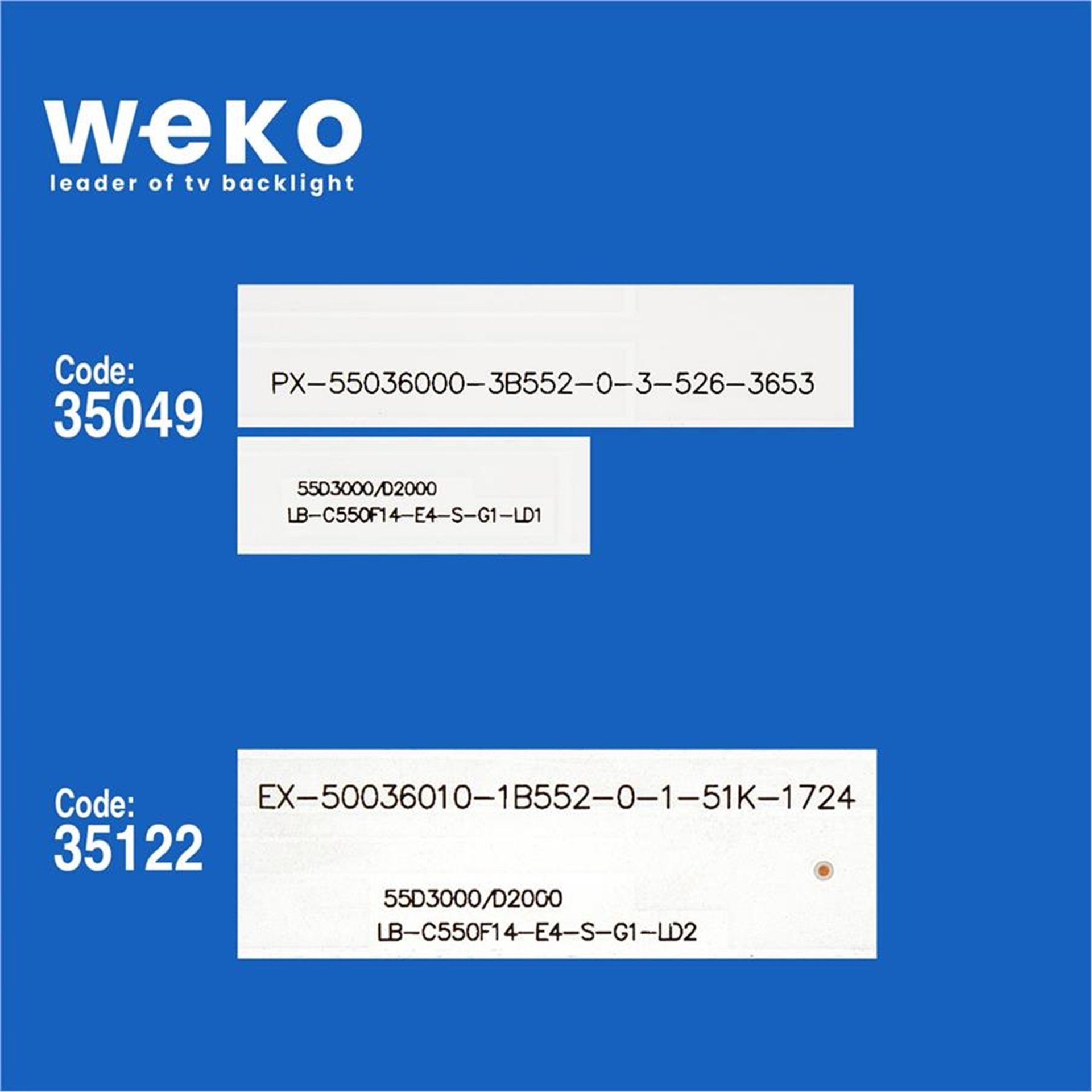 Weko Sunny SN055LD2100E-SSTCF 55'' İnç 12 Adet Tv Led Bar - Sunny Led Bar