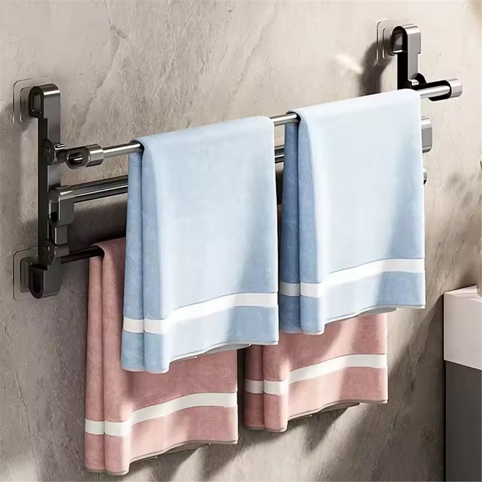 Sunup Sunup SN-30748 Siyah Duvara Monte 65 Cm Çok Amaçlı Pratik Terlik Ayakkabı Ve Havlu Düzenleyici - Ev ve Yaşam