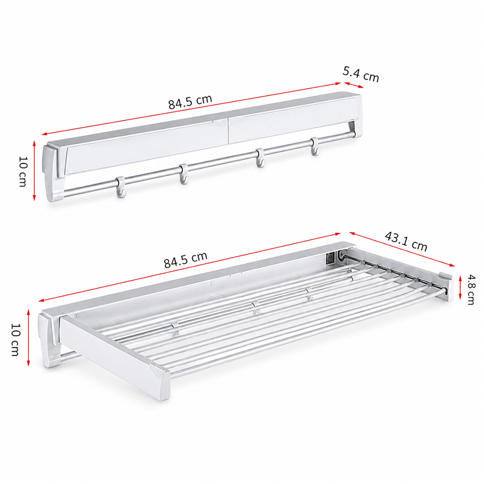 Sunup Sunup SN-37717 Katlanabilir Çamaşır Askılığı Duvara Monte Gizli Balkon Akordeon Kurutma Beyaz - Ev ve Yaşam