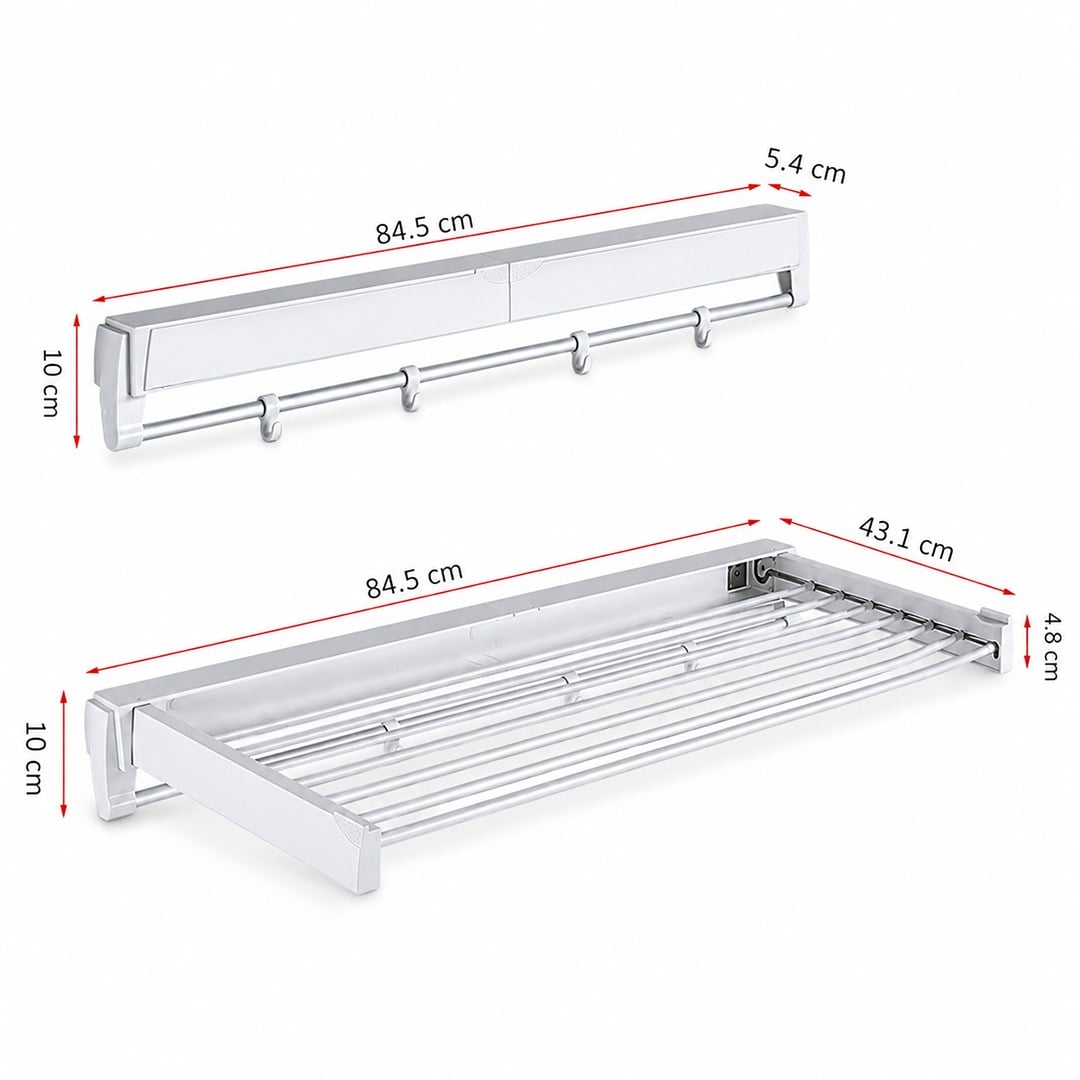 SUNUP SN-37717 KATLANABİLİR ÇAMAŞIR ASKILIĞI DUVARA MONTE GİZLİ BALKON AKORDEON KURUTMA BEYAZ
