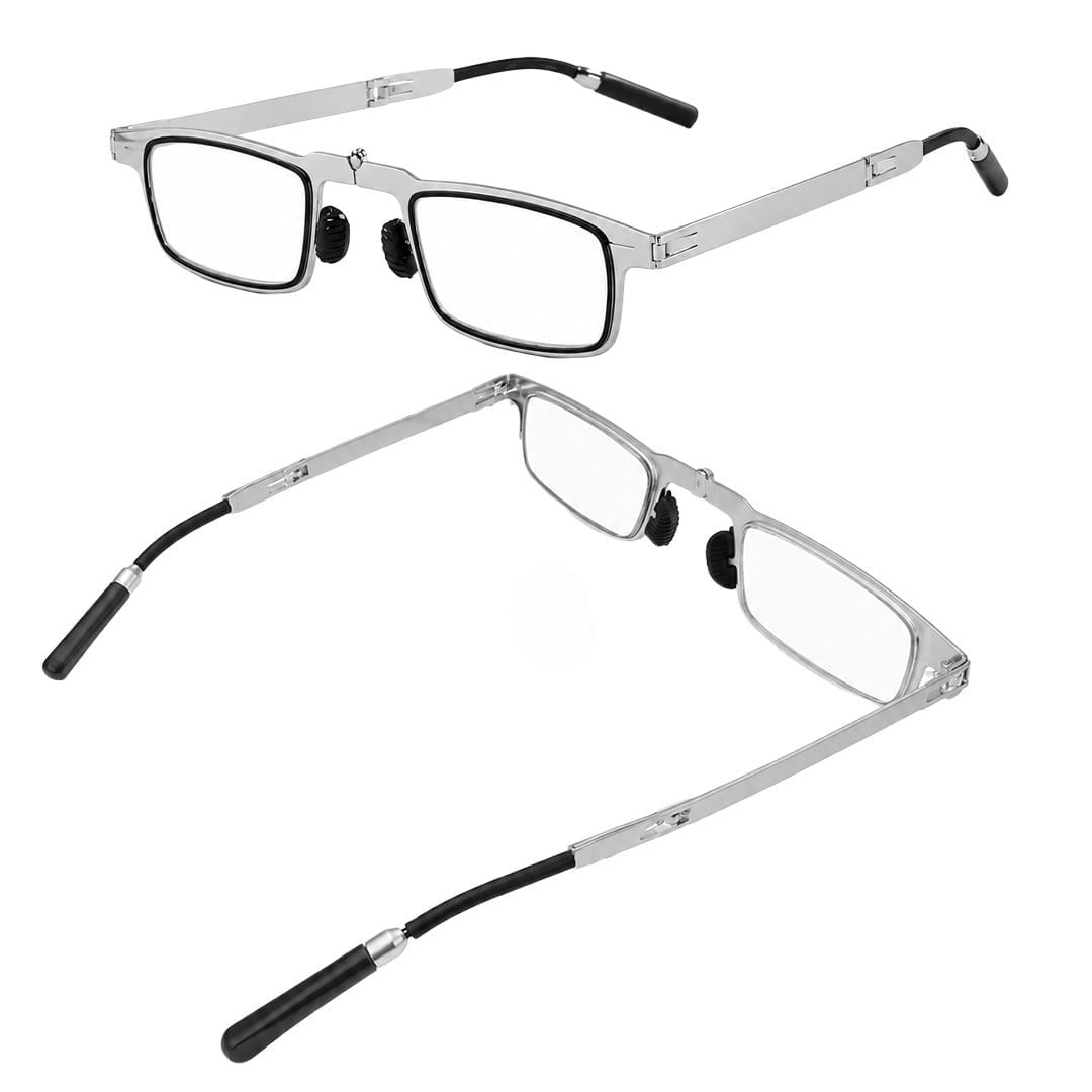 Sunup SN-37737 Katlanabilir Taşınabilir Metal Presbiyopi Okuma Gözlüğü (+2.5 Dioptri) Mavi Işık Filtreli