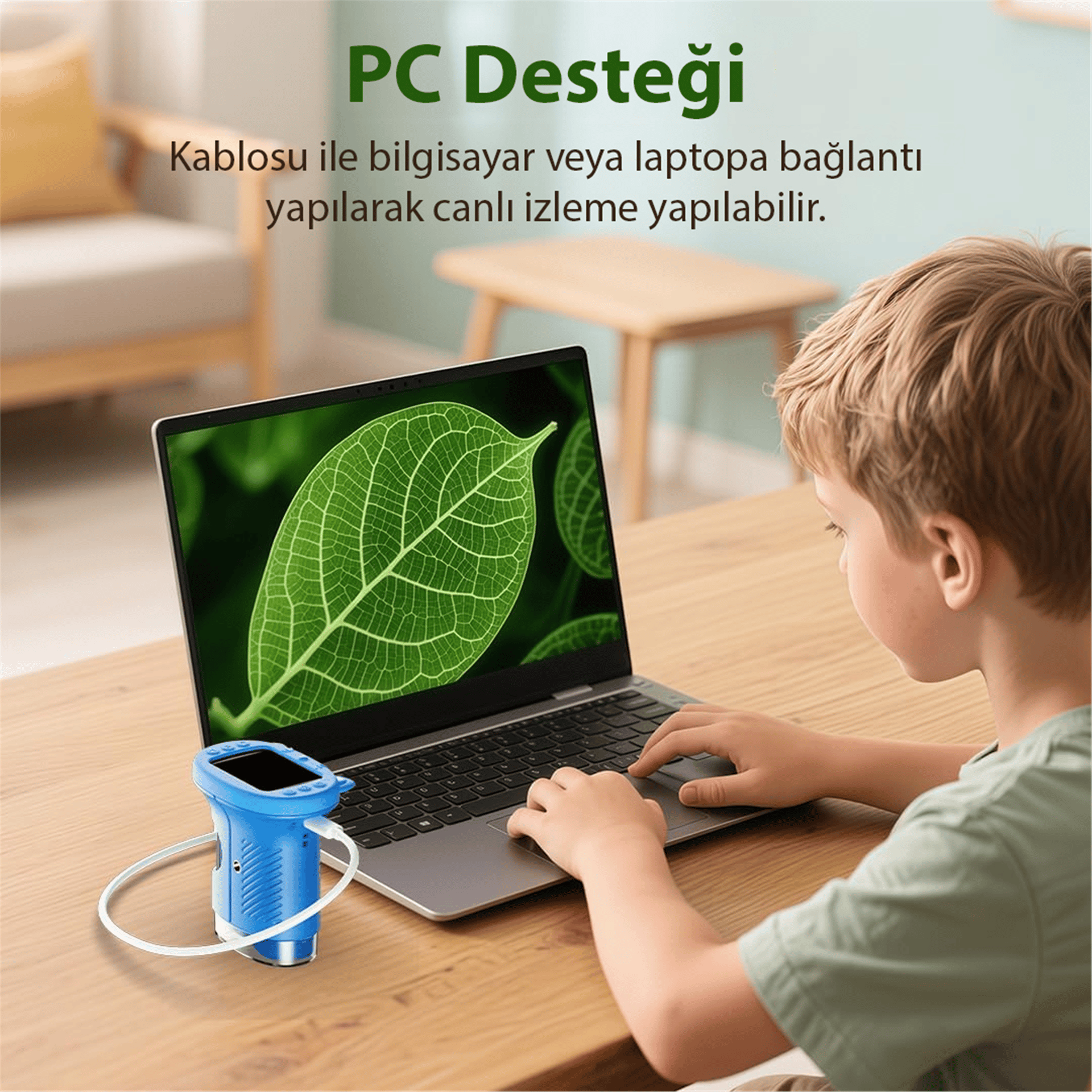 Sunup Sunup SN-37895 Çocuklar İçin Dijital Mikroskop 1000x Büyütme, 2.0